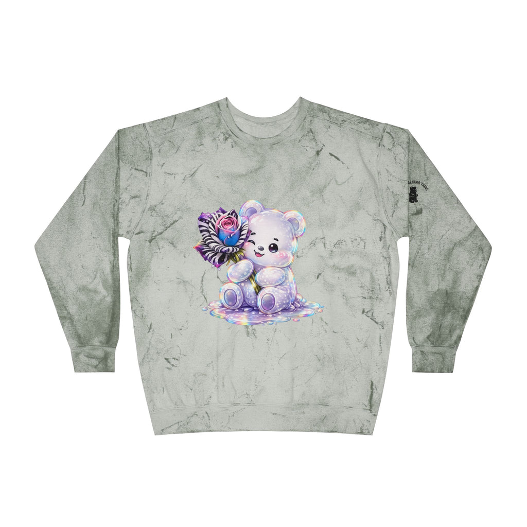 Illustration Pretty Rose, White prism Gooey Gummy Bear-Kawaii Graphic Sweatshirt