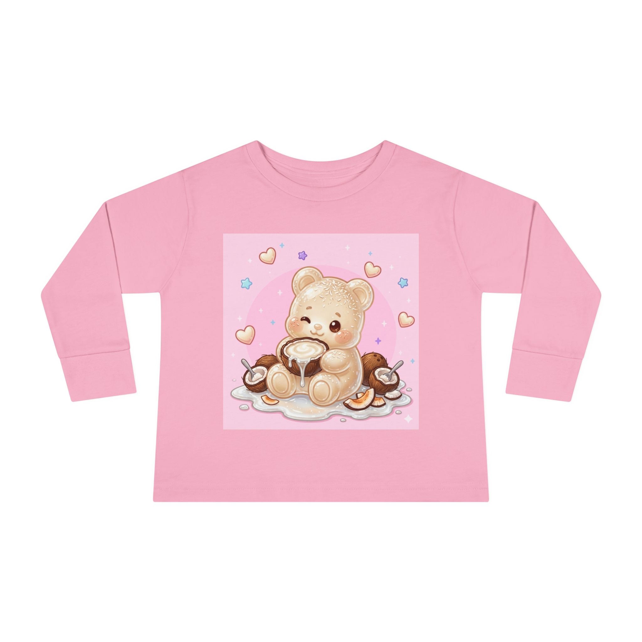 Coconut Milk, White Oozy Bear Gummy Friend- Kids Long Sleeve Shirt