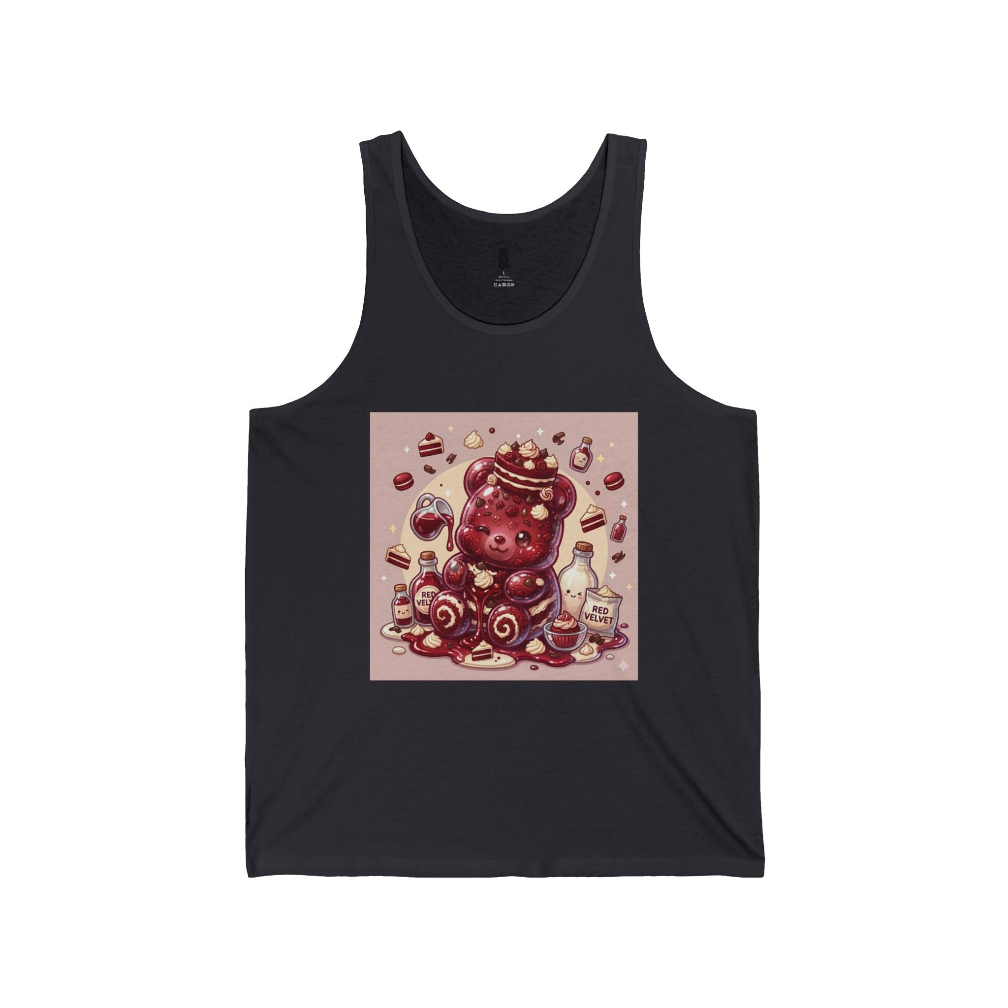 Special Red Velvet Cake & Frosting, Gooey Gummy Bear — Cute Illustration Tank