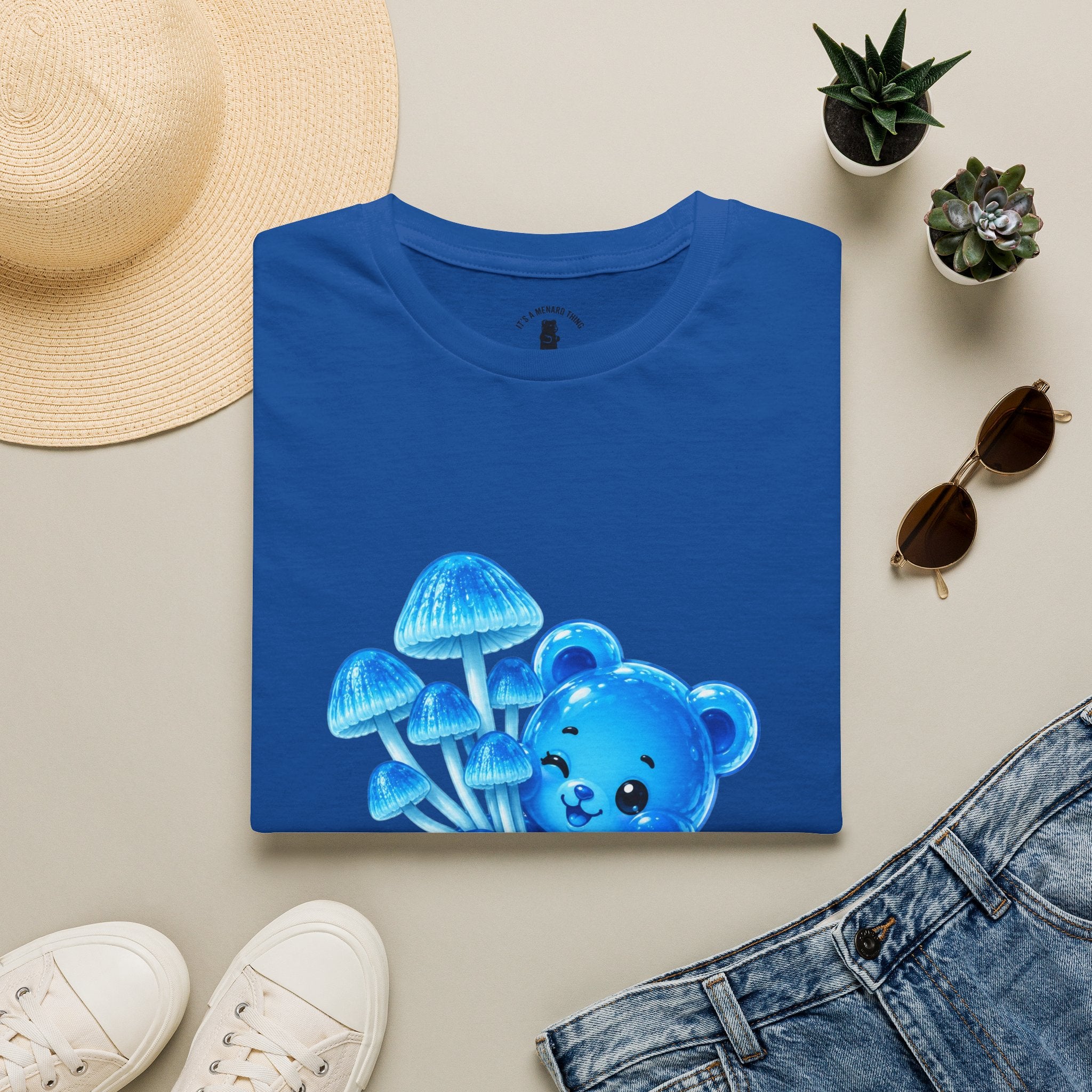 Small Cluster of Blue Mini pipe Mushrooms, Oozy Bear Special- Graphic Shirt