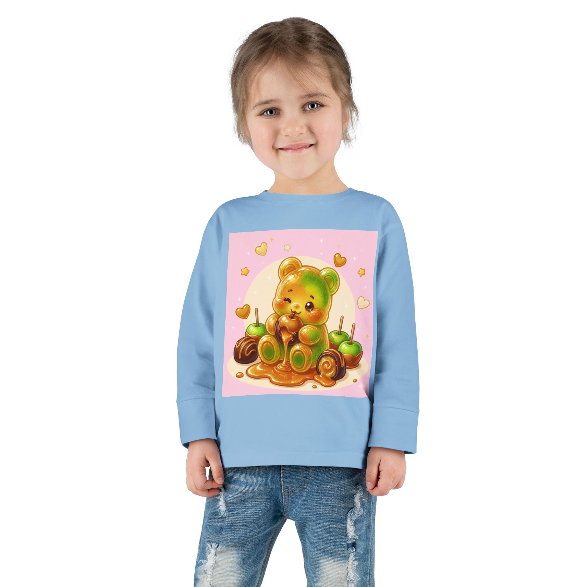 Carmel Apple Special, Oozy Bear Gummy Friend- Kids Graphic Long Sleeve Shirt