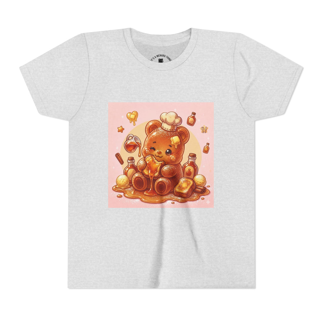 Kids Thick French Toast Gooey Gummy Chef Bear Graphic T-Shirt