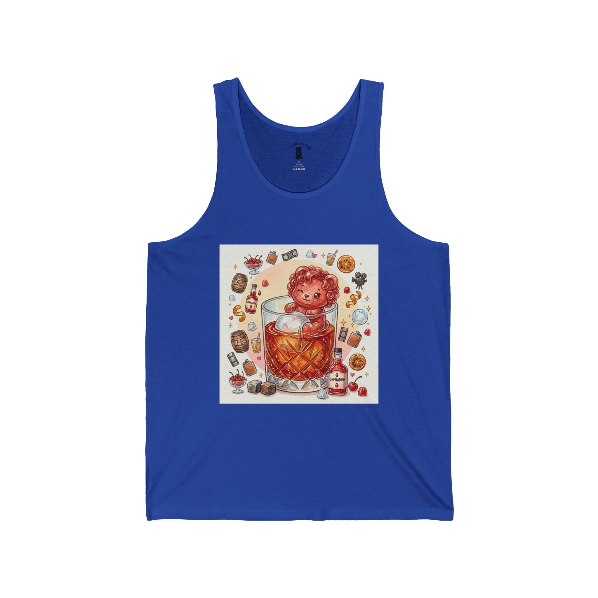 Whimsical Shirely Temple Cocktail Special, Boozey Gooey Gummy Bear— Kawaii Graphic Tank Top