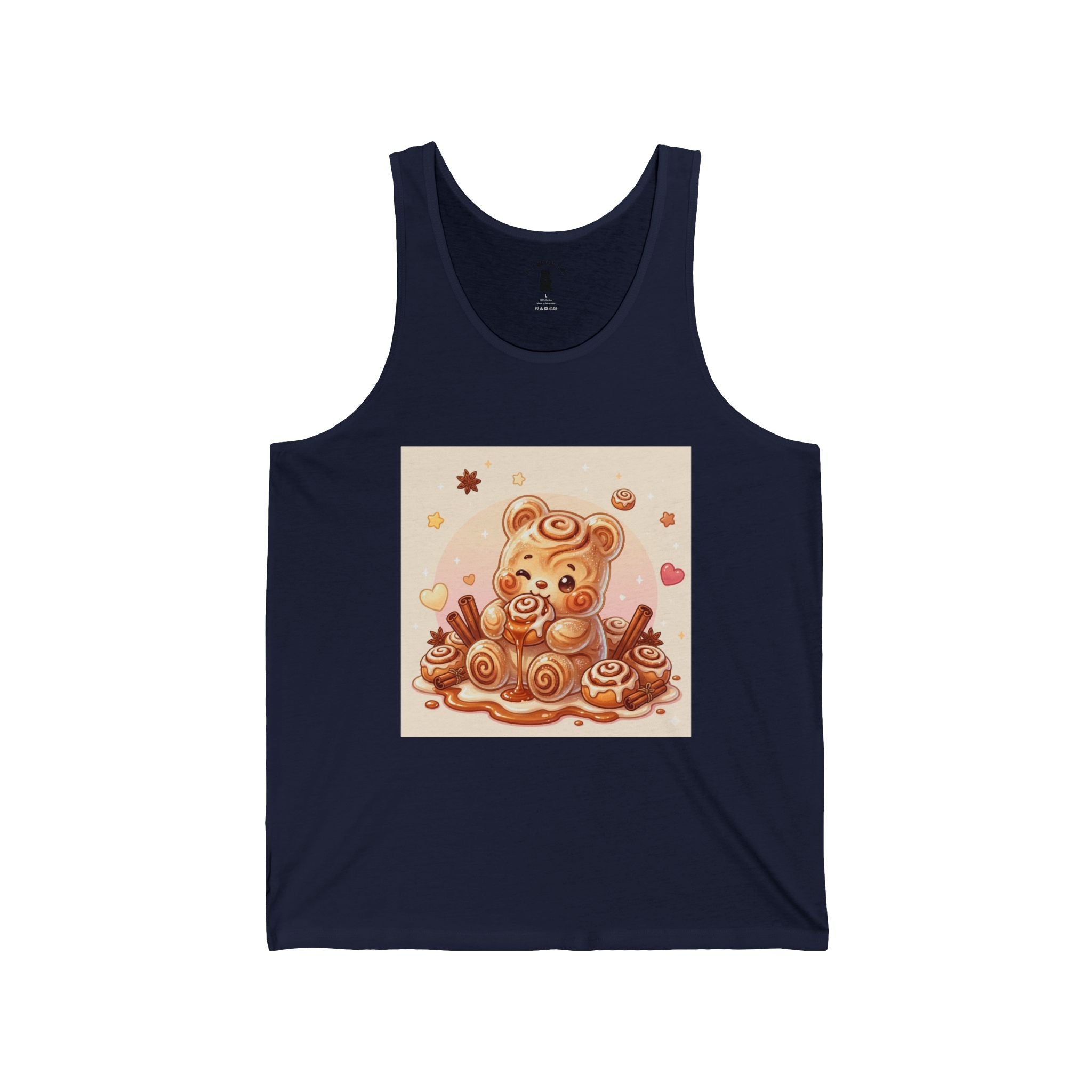 Sweet Baked Cinnamon Roll and Frosting, Gooey Gummy Bear — Kawaii Graphic Tank