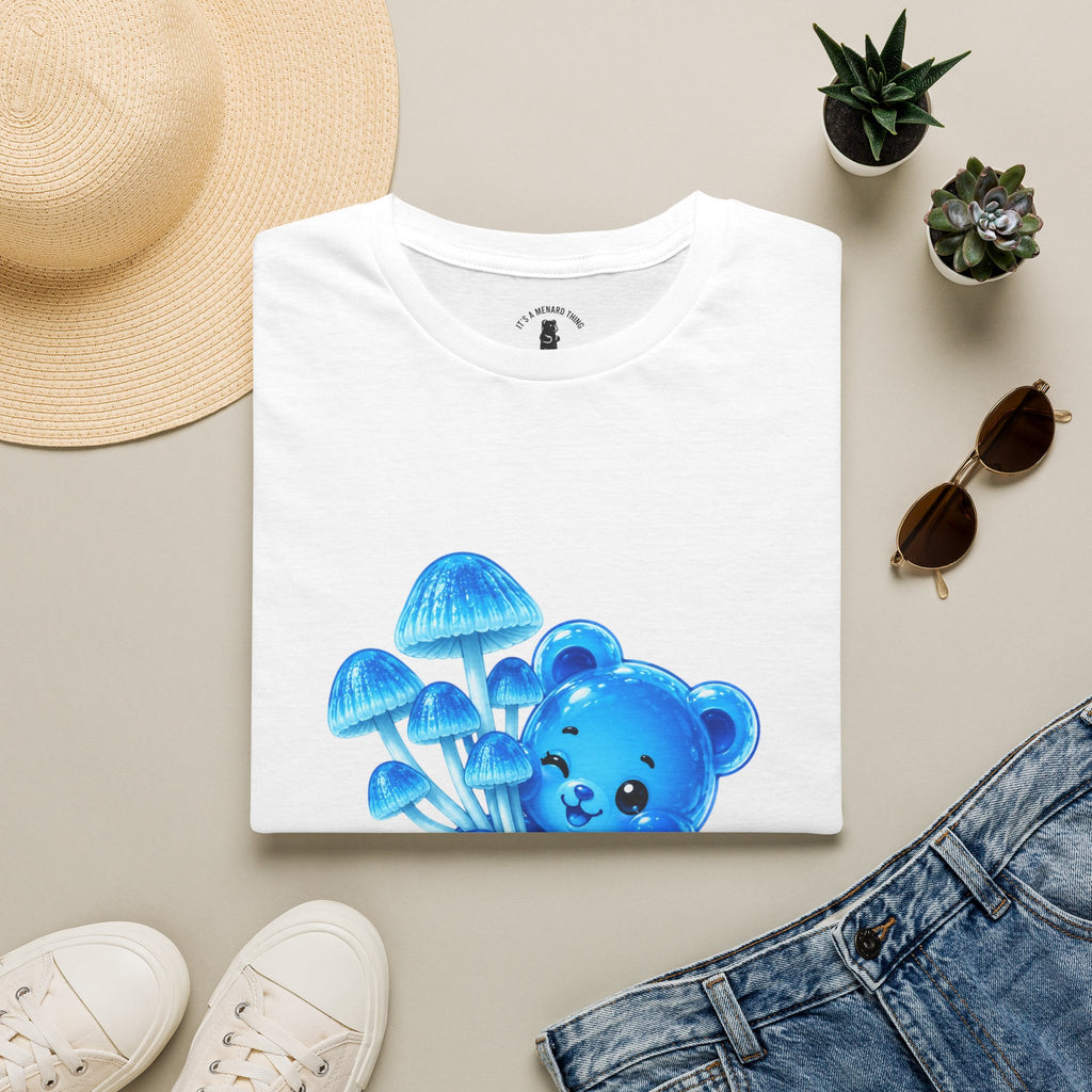 Small Cluster of Blue Mini pipe Mushrooms, Oozy Bear Special- Graphic Shirt