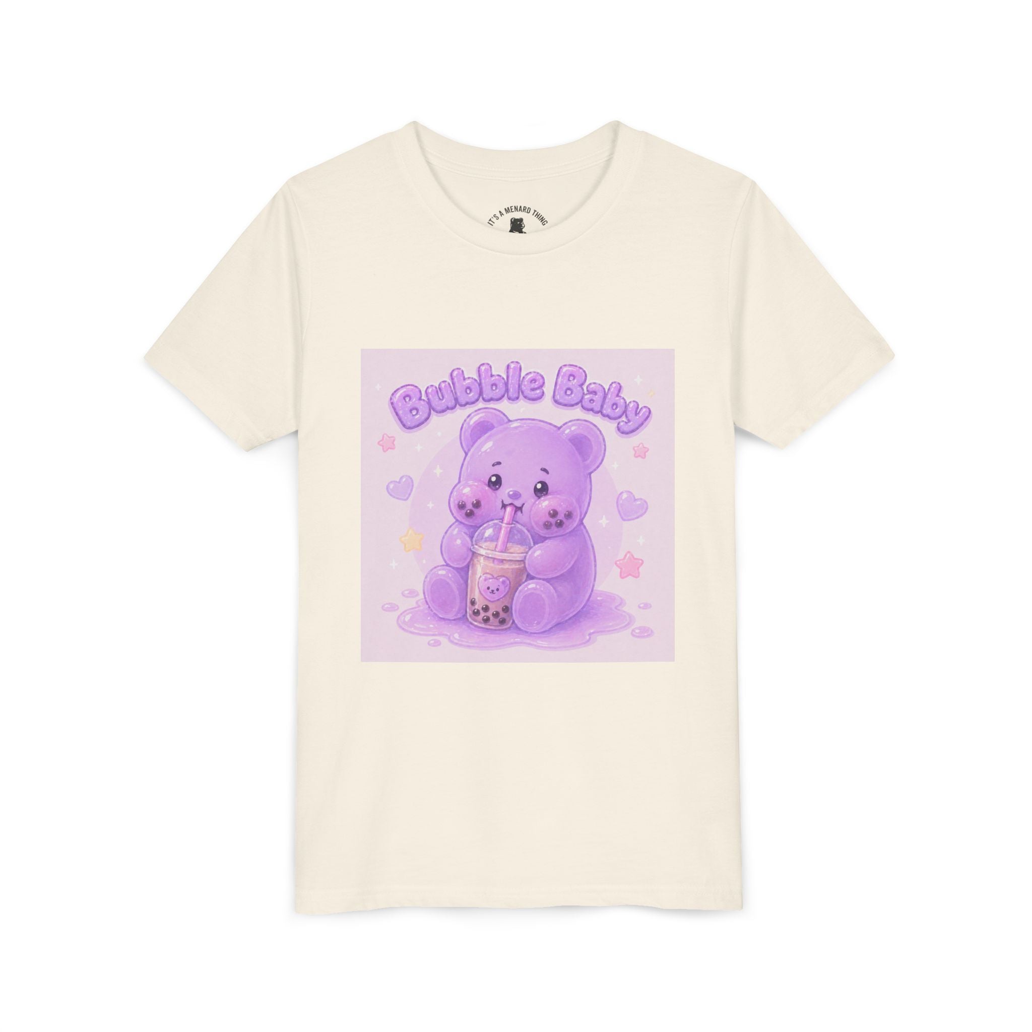 Purple Boba Tea Gooey Gummy Bear with Boba Milk Tea Kids Shirt