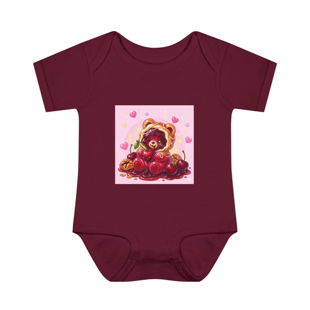 Cherry Danish Gooey Gummy Bear in Puff PJs (Infant Rib Onesie)