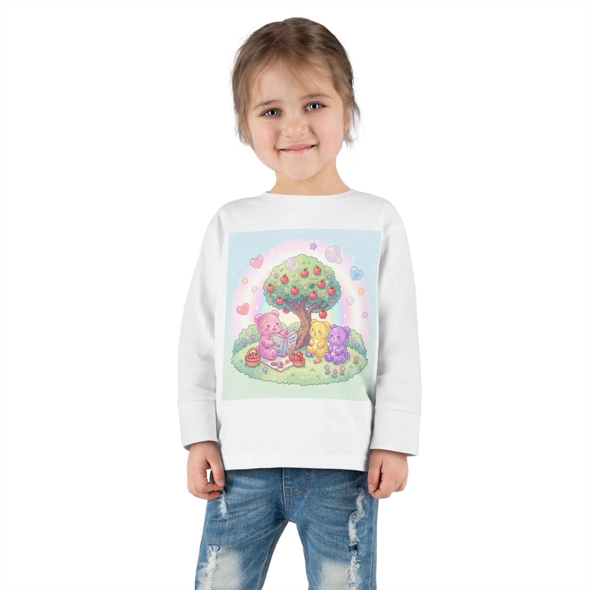 Reading Stories Under the Apple Tree, Oozy Bear Friends- Graphic Long Sleeve Shirt