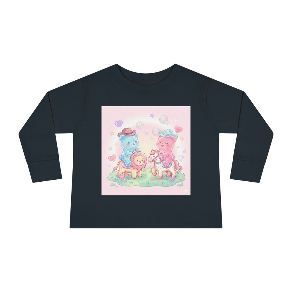 Oozy Bear Gummies Riding Frosted Animal Cookies- Graphic Long Sleeve Shirt