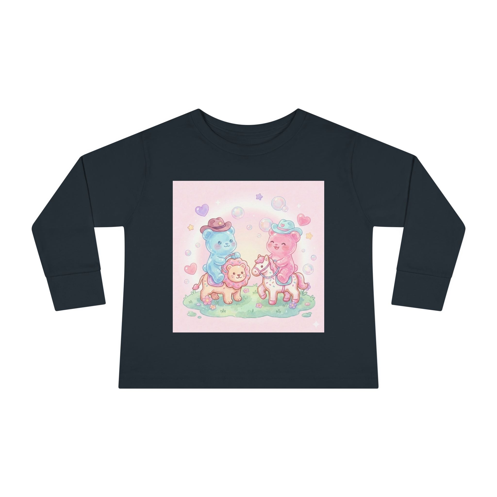 Oozy Bear Gummies Riding Frosted Animal Cookies- Graphic Long Sleeve Shirt