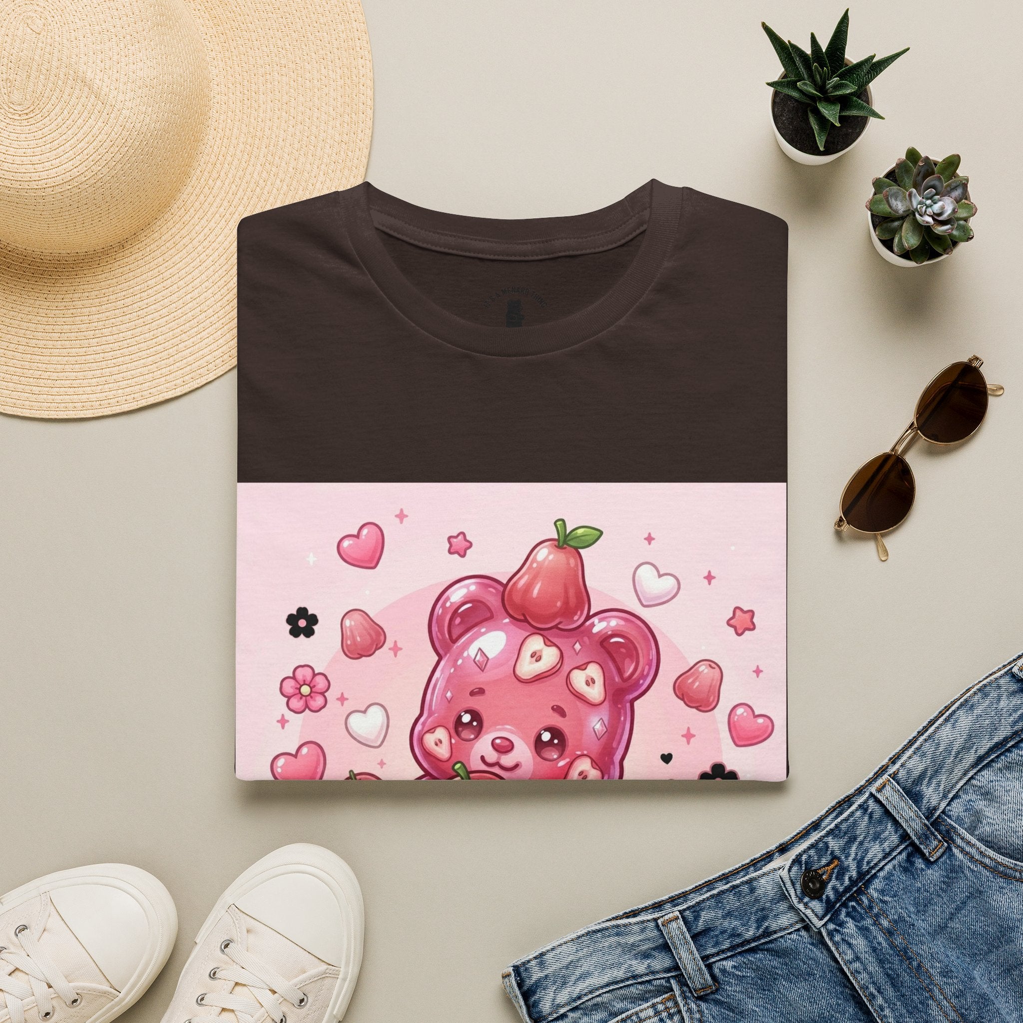 Beautiful Pink Rose Bell Apple, Exotic Oozy Gummy Bear — Cute Graphic Shirt
