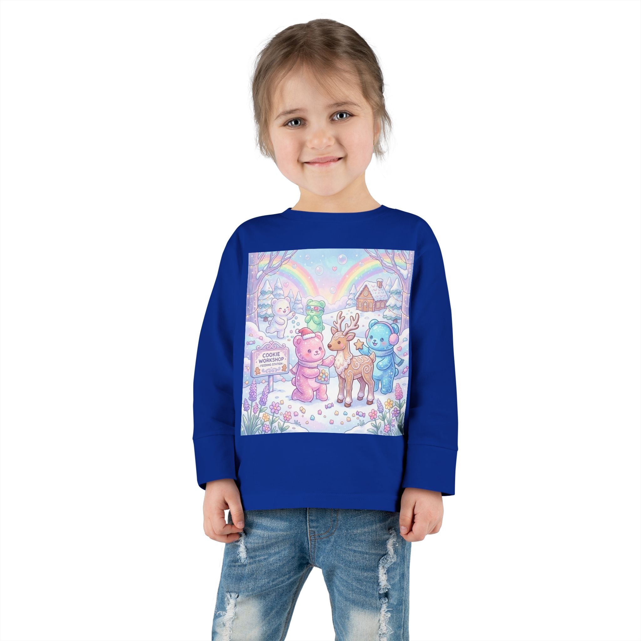 Feeding the Reindeer, Oozy Bear Friends Special Holiday- Graphic Long Sleeve Shirt