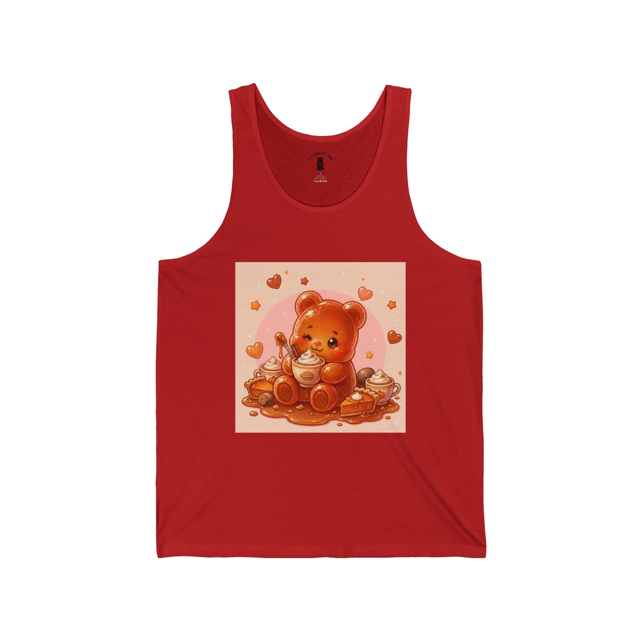 Pumpkin Pie &  Spiced Latte, Orange Gooey Gummy Bear — Kawaii Graphic Tank Top
