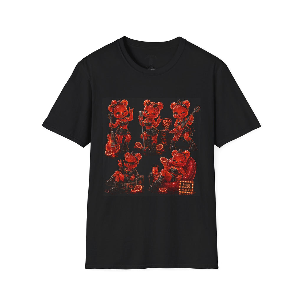 Rocking Blood Orange Grunge Oozy Bear Rocker Babe, Pin Up- Adult Graphic Shirt (18+)