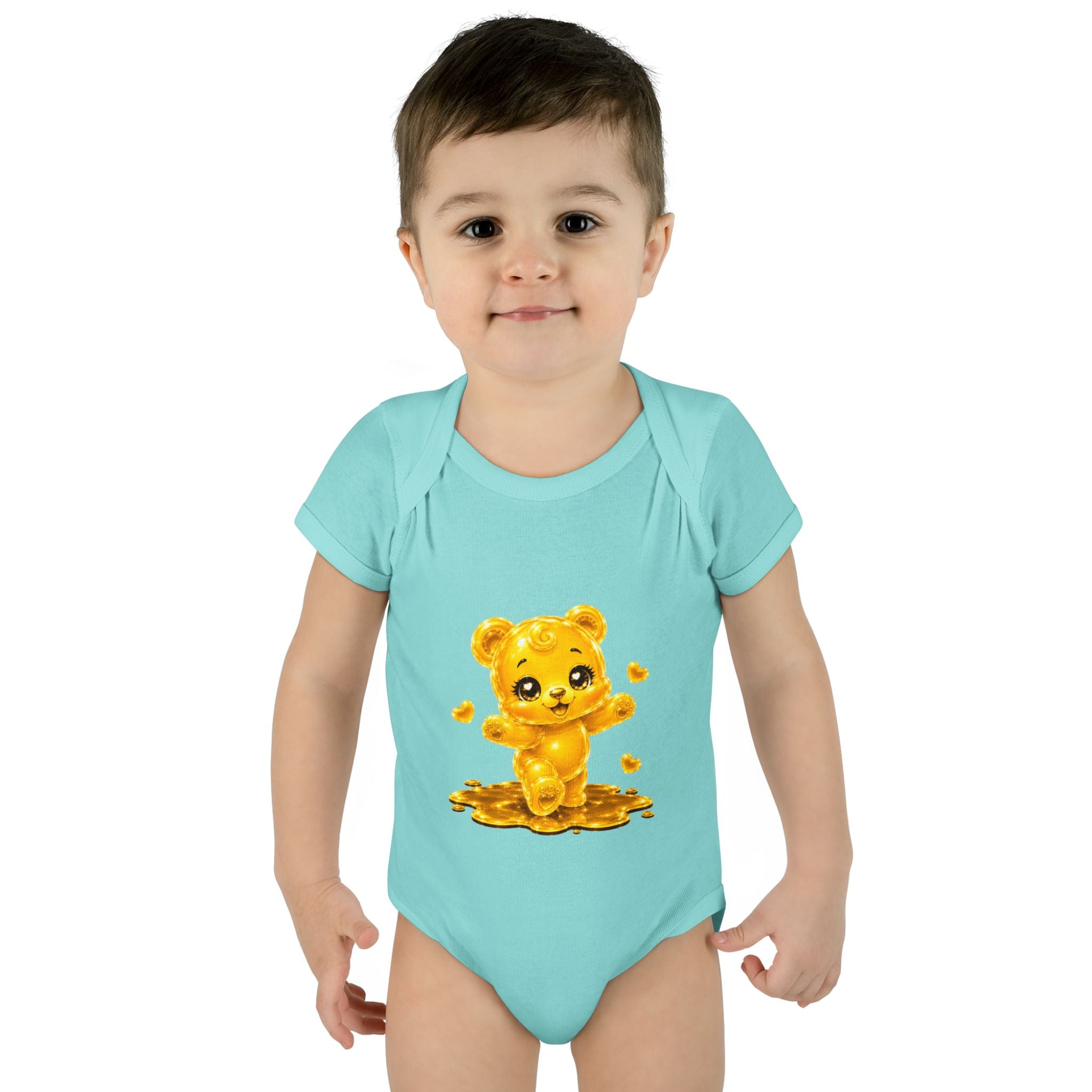 Baby Golden Oozy Gummy Bears First Steps, Cutie Addition- Graphic Onesie