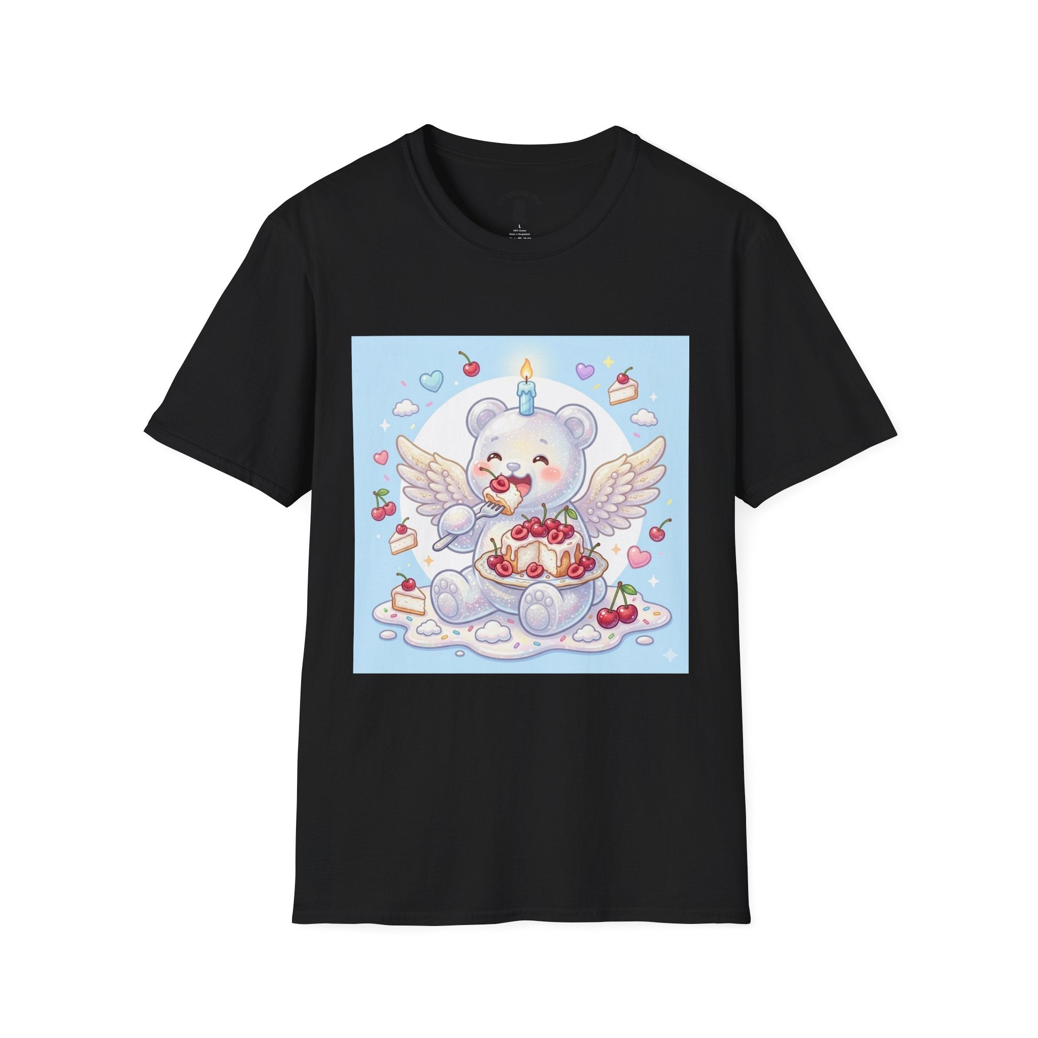 Cute Angel Food Cake, White Gooey Gummy Bear — Kawaii Graphic Tee