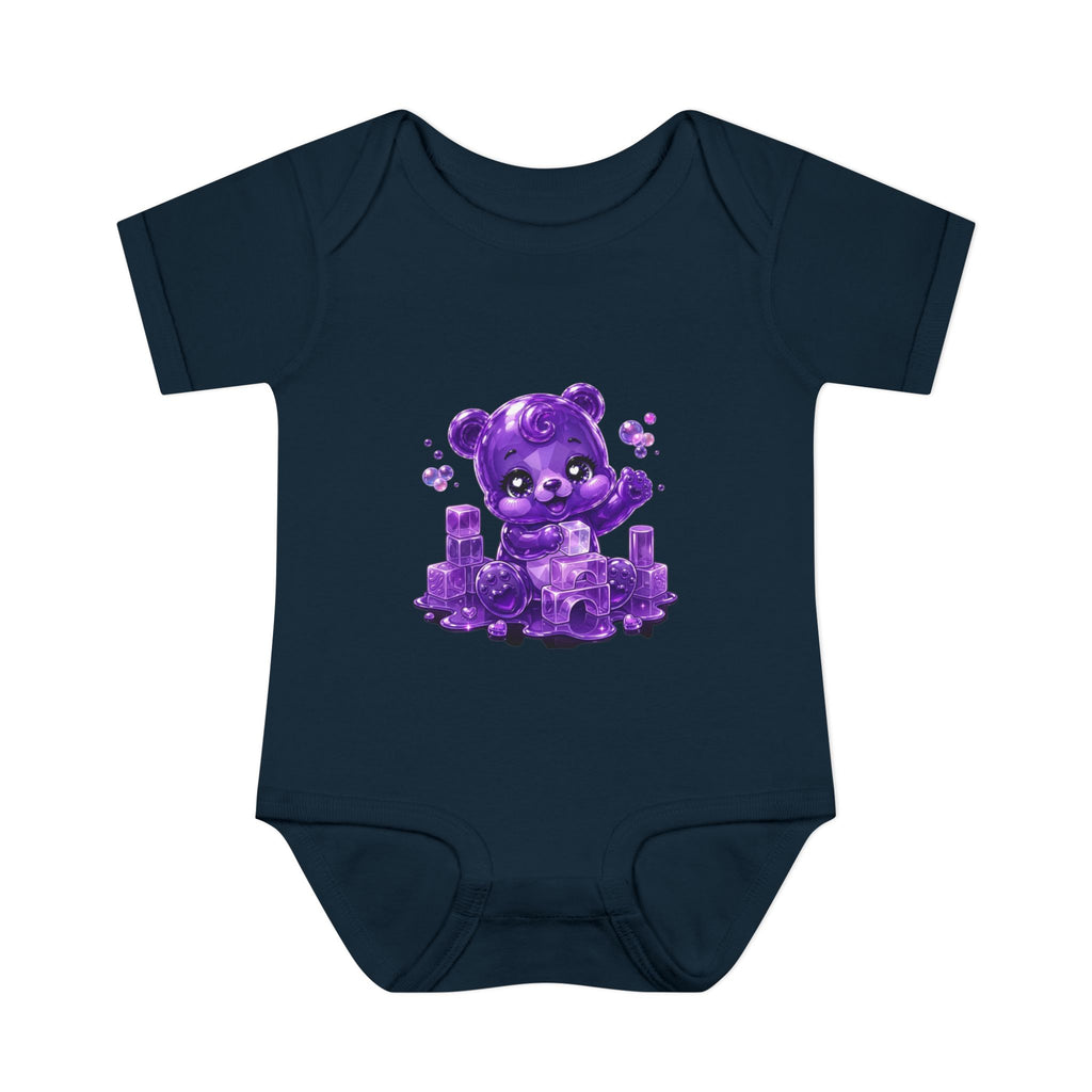 Play Time, Purple Crystal Baby Oozy Bear Gummy Cutie Addition- Graphic Onesie