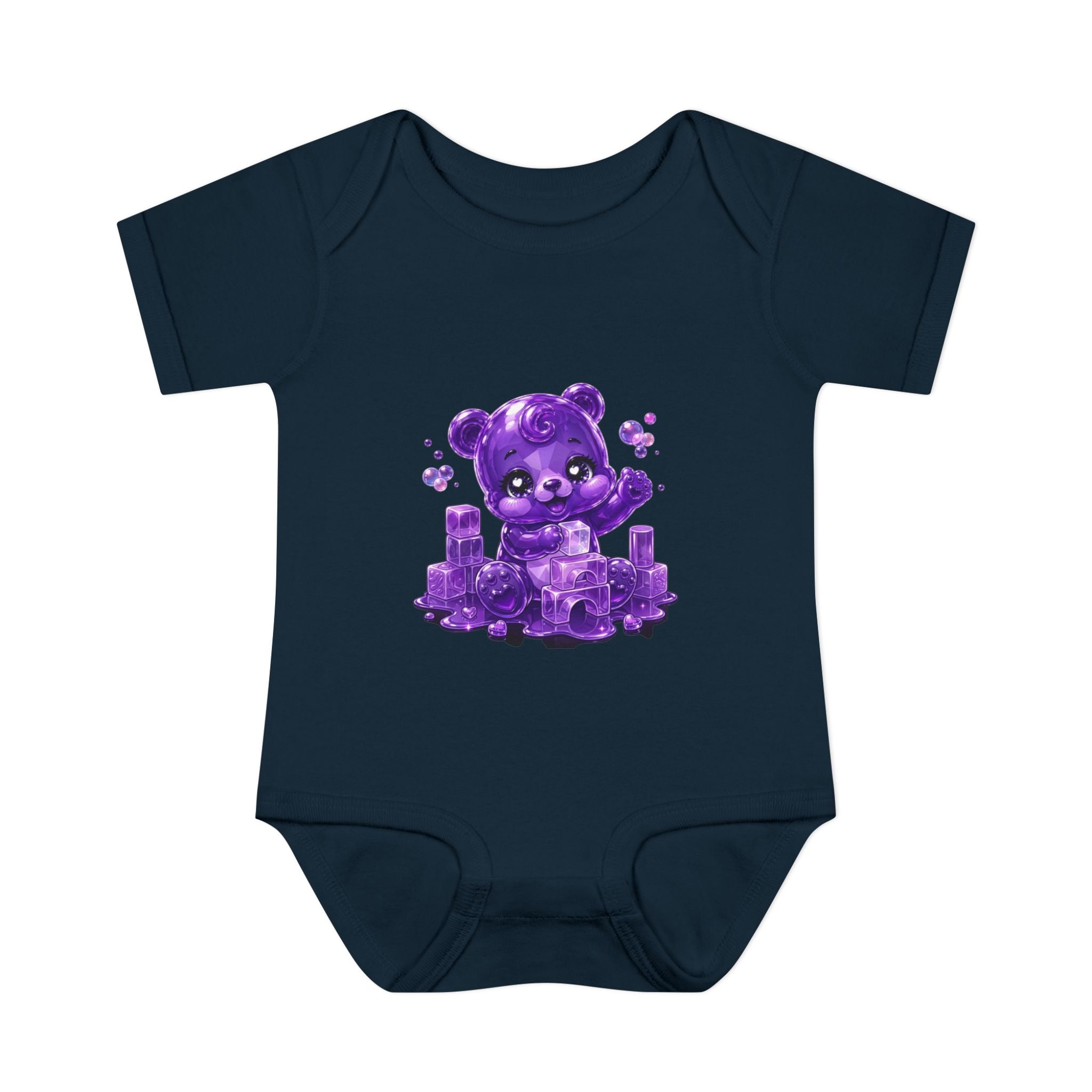 Play Time, Purple Crystal Baby Oozy Bear Gummy Cutie Addition- Graphic Onesie