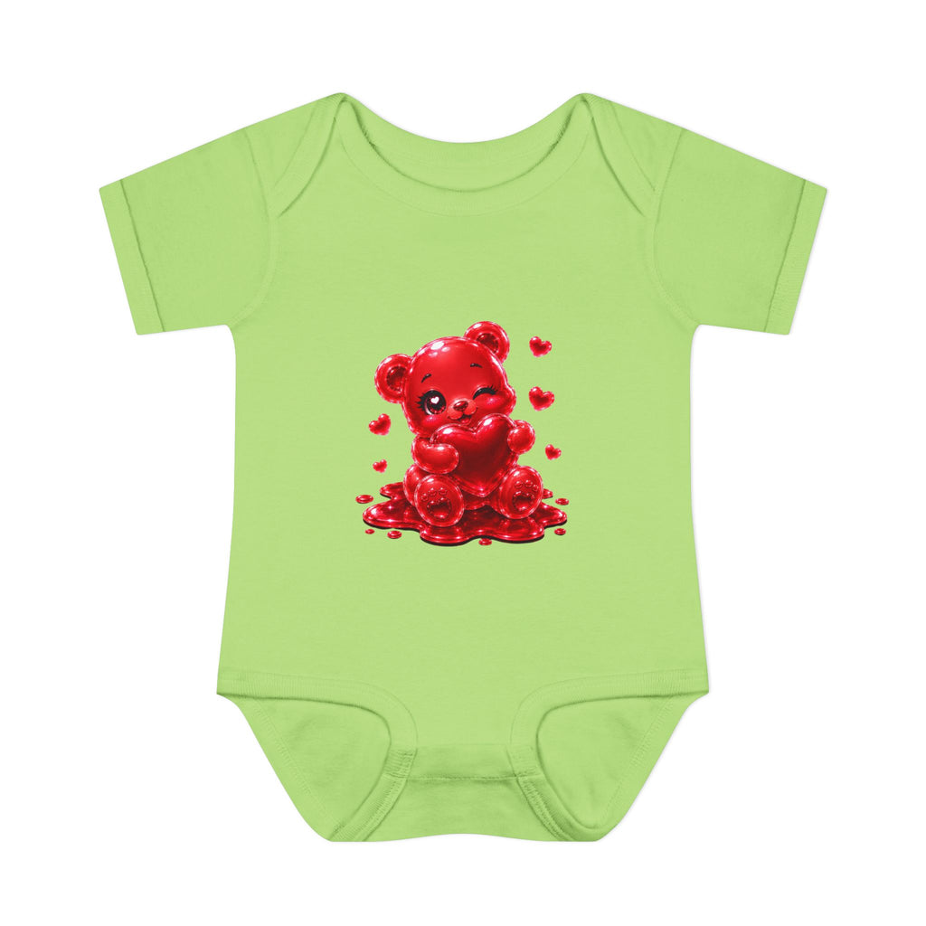 Special Red Heart Oozy Bear Baby Gummy Cutie Addition- Graphic Onesie