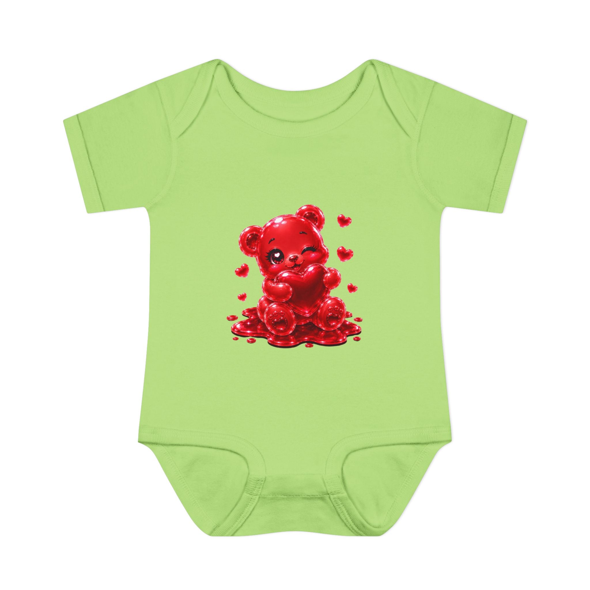 Special Red Heart Oozy Bear Baby Gummy Cutie Addition- Graphic Onesie