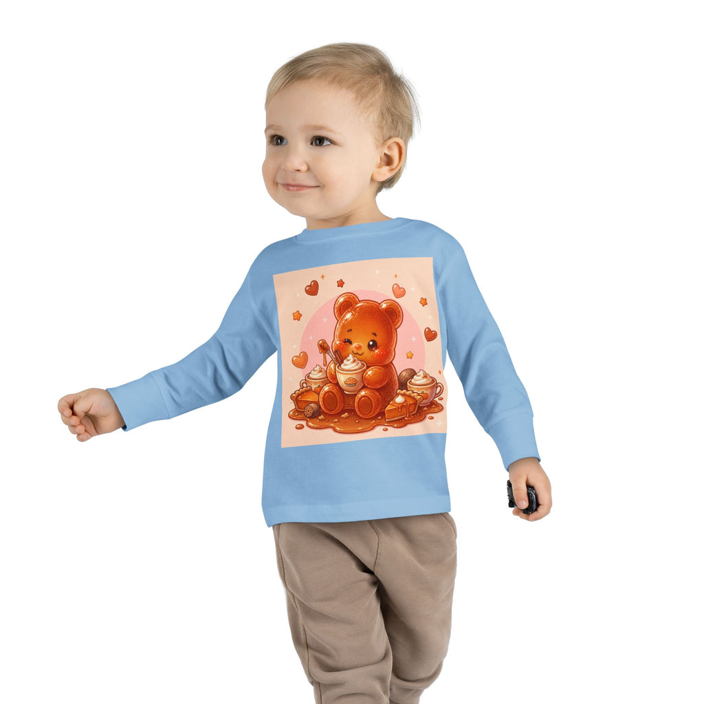 Sweet Pumpkin & Spiced Latte, Oozy Bear Gummy Friend- Kids Graphic Long Sleeve Shirt