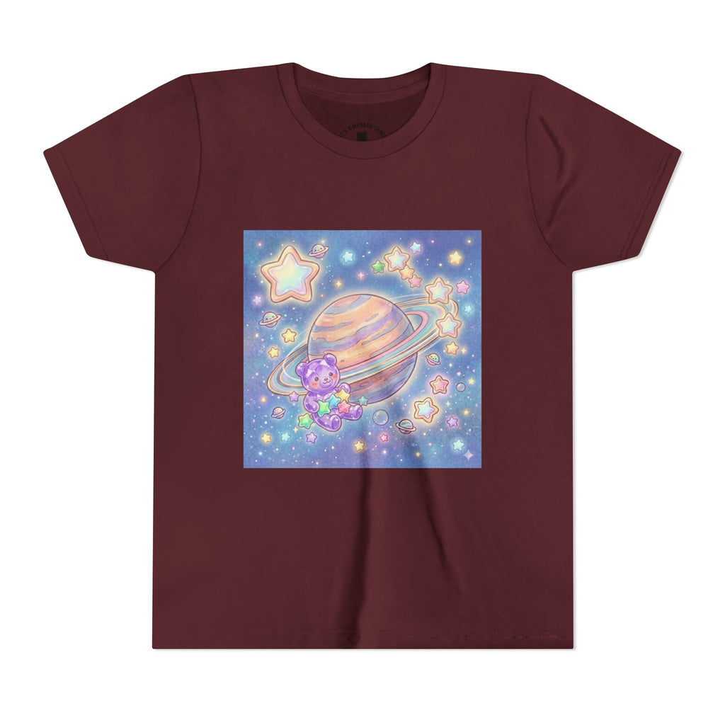Merry-go-Saturn Cosmic Gooey Crystal Gummy Bear- Stars & Sparkles Graphic T-Shirt
