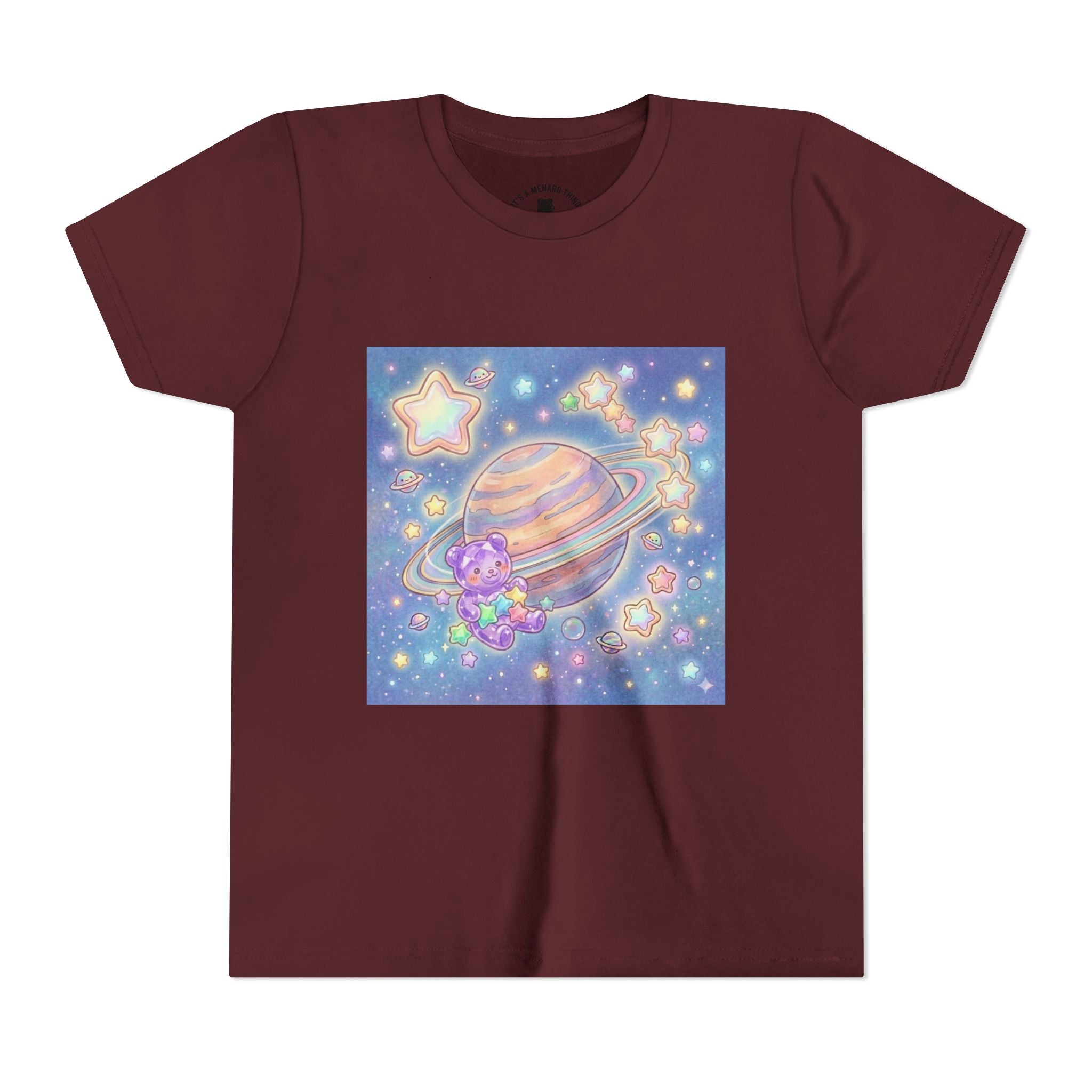Merry-go-Saturn Cosmic Gooey Crystal Gummy Bear- Stars & Sparkles Graphic T-Shirt