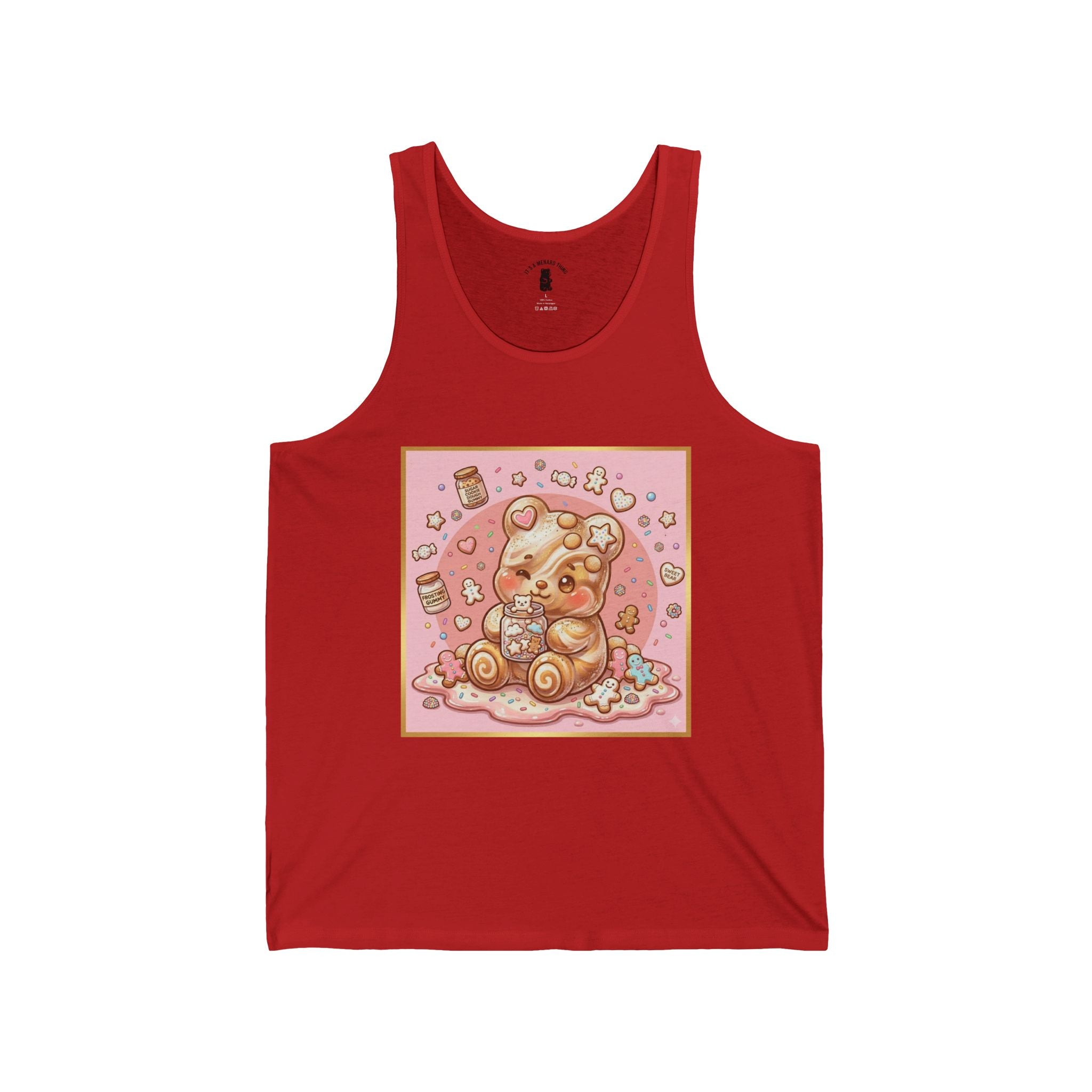 Frosted Sugar Cookie, Gooey Gummy Bear Friend — Cute Graphic Tank Top