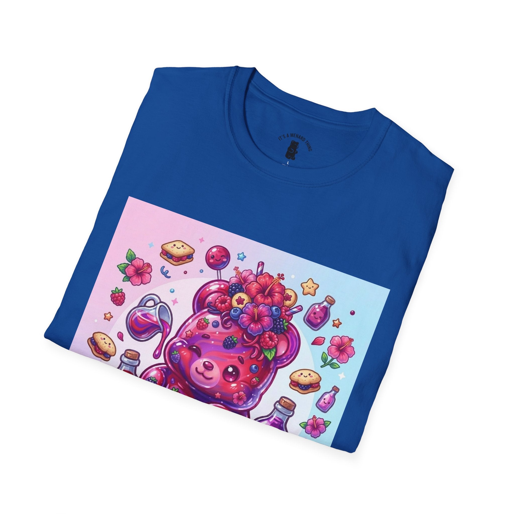 Hibiscus and Mixed Berry Jam, Exotic fruit Flower Gooey Gummy — Kawaii Illustrated T-Shirt