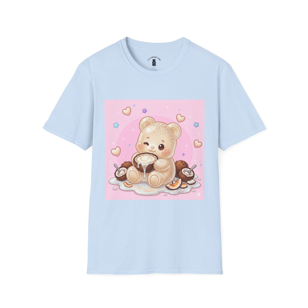 Coconut Milk Gooey Gummy Bear T-Shirt — Kawaii Dessert Graphic Tee