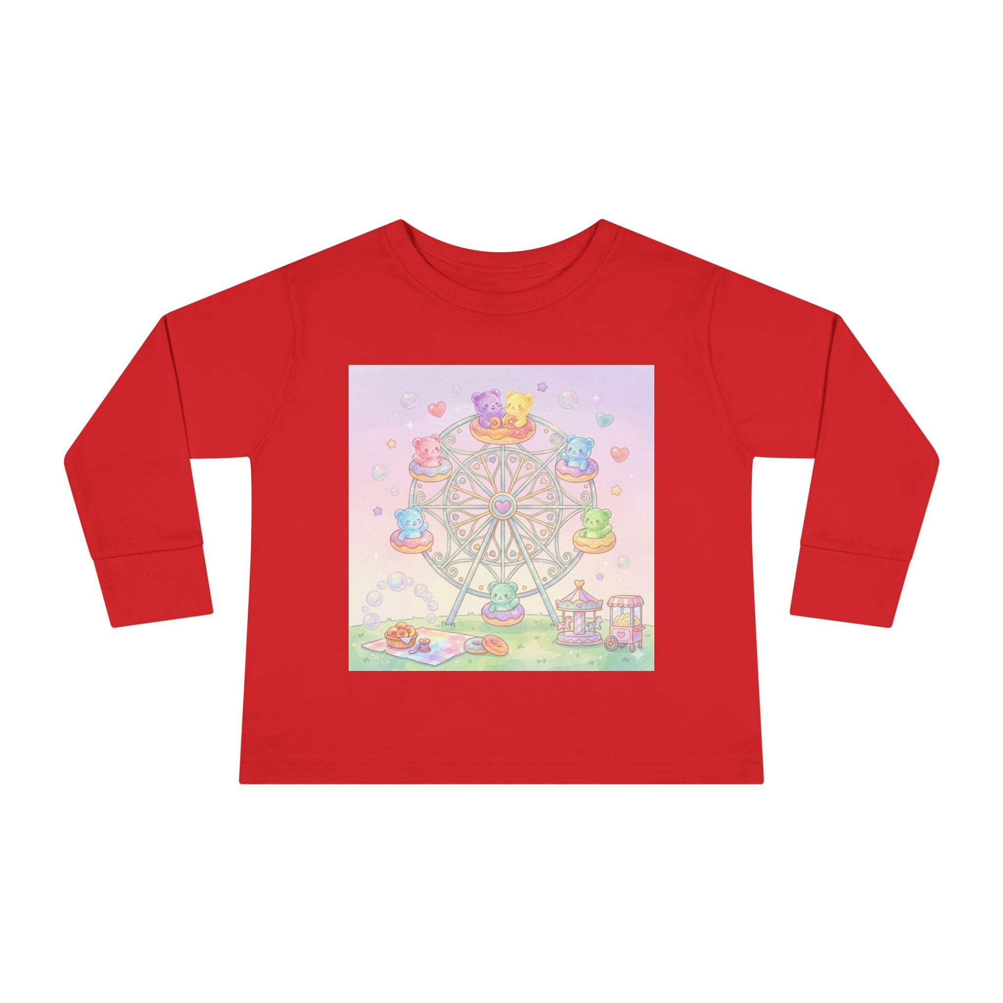 Pastel Carnival Ferris Wheel, Oozy Bear Gummy Friends- Graphic Long Sleeve Shirt