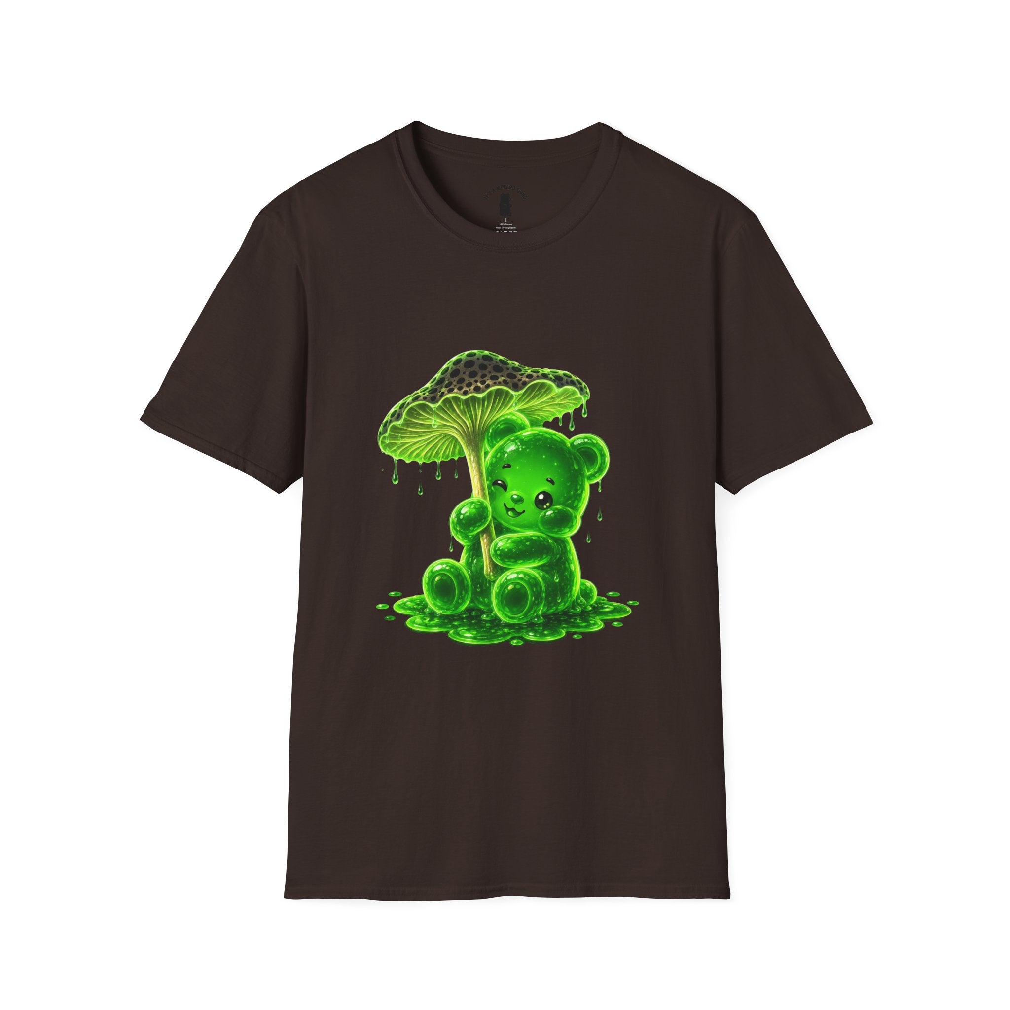 Glowing Green Neon Mushroom Special Addition, Oozy Bear Friend- Graphic Shirt