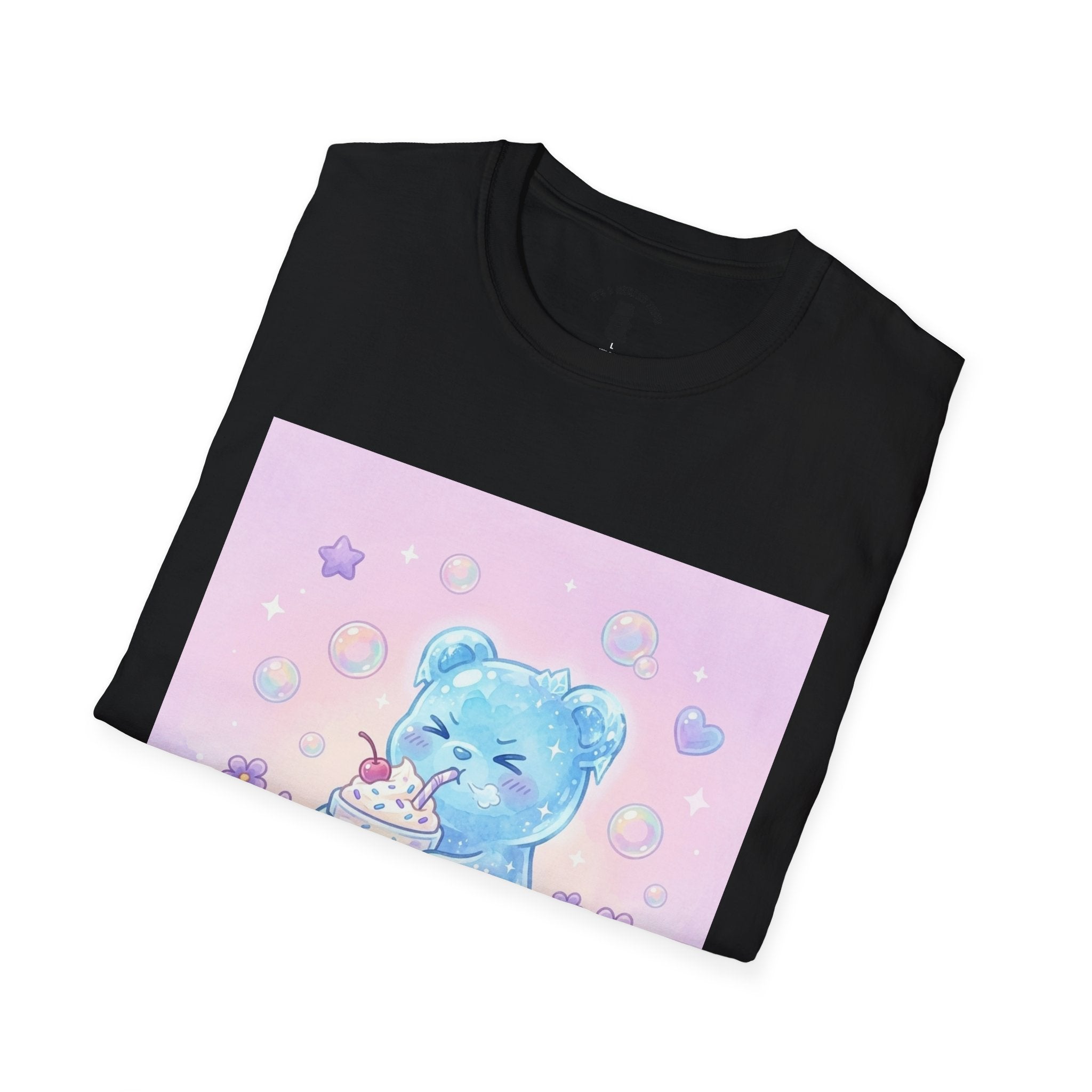 Cute Blue Iced Milkshake, Gooey Gummy Bear — Pastel Kawaii Graphic Tee