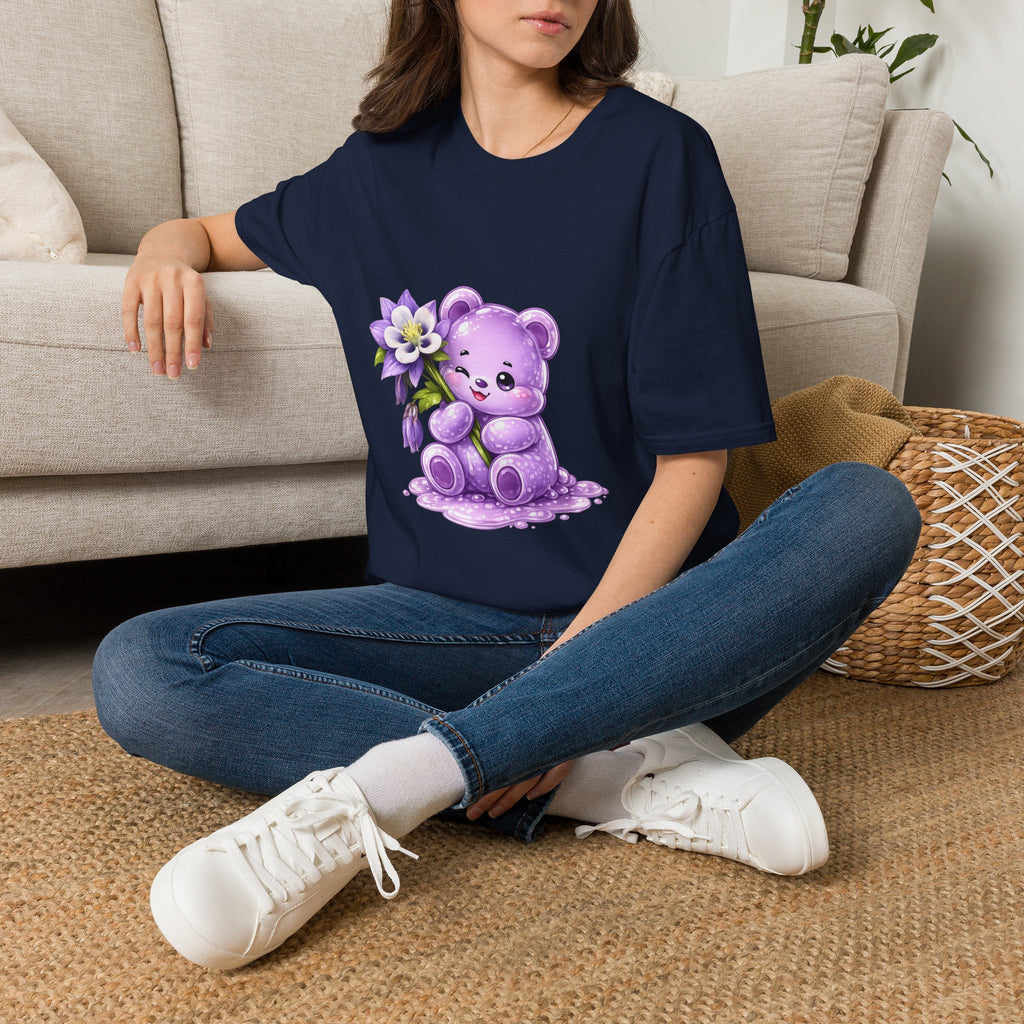 Pretty Purple Flower, Special Oozy Bear Gummy- Graphic Shirt