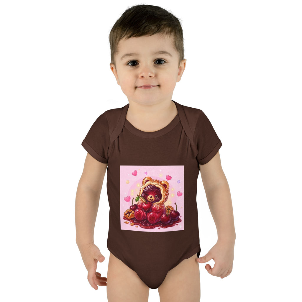 Cherry Danish Gooey Gummy Bear in Puff PJs (Infant Rib Onesie)
