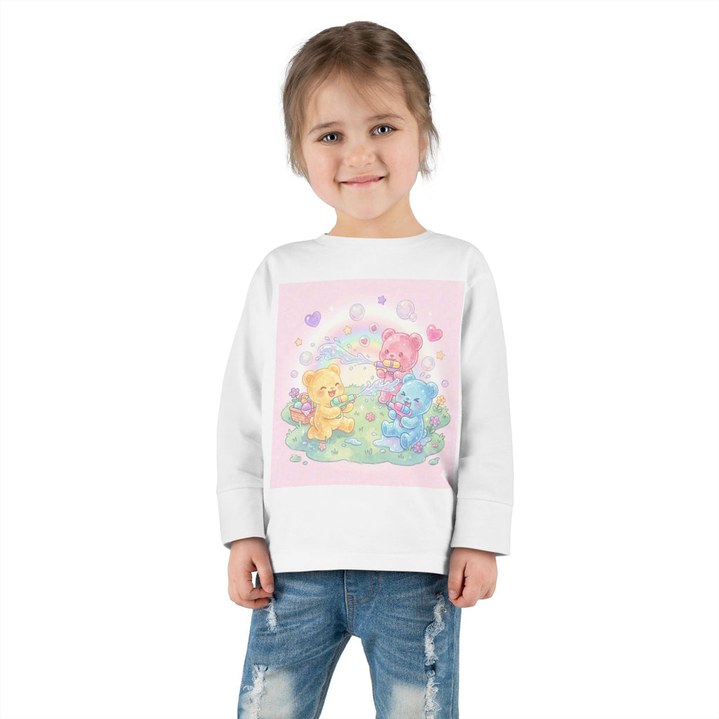 Water War Play time, Oozy Bear Group Gummy Friends- Graphic Long Sleeve Shirt