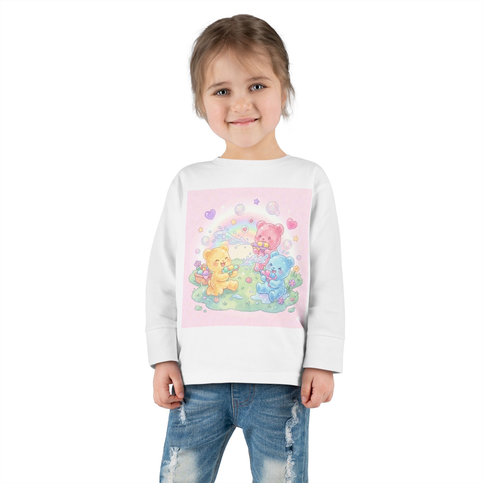 Water War Play time, Oozy Bear Group Gummy Friends- Graphic Long Sleeve Shirt