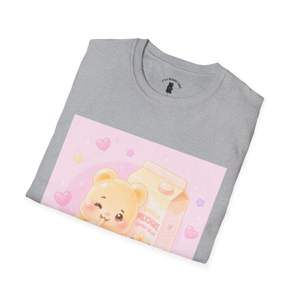 Vanilla Milkshake Gooey Gummy Cartoon T-Shirt — Pastel Aesthetic Tee