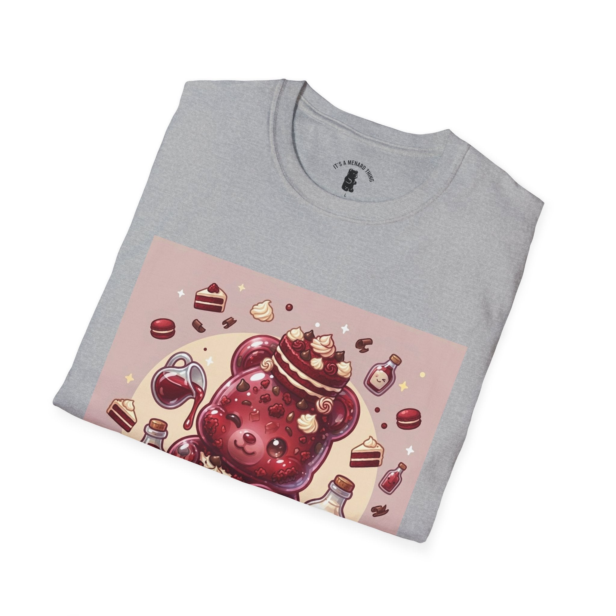 Silky Red Velvet Cake & Cream, Exotic Gooey Gummy Bear — Kawaii Graphic T-Shirt