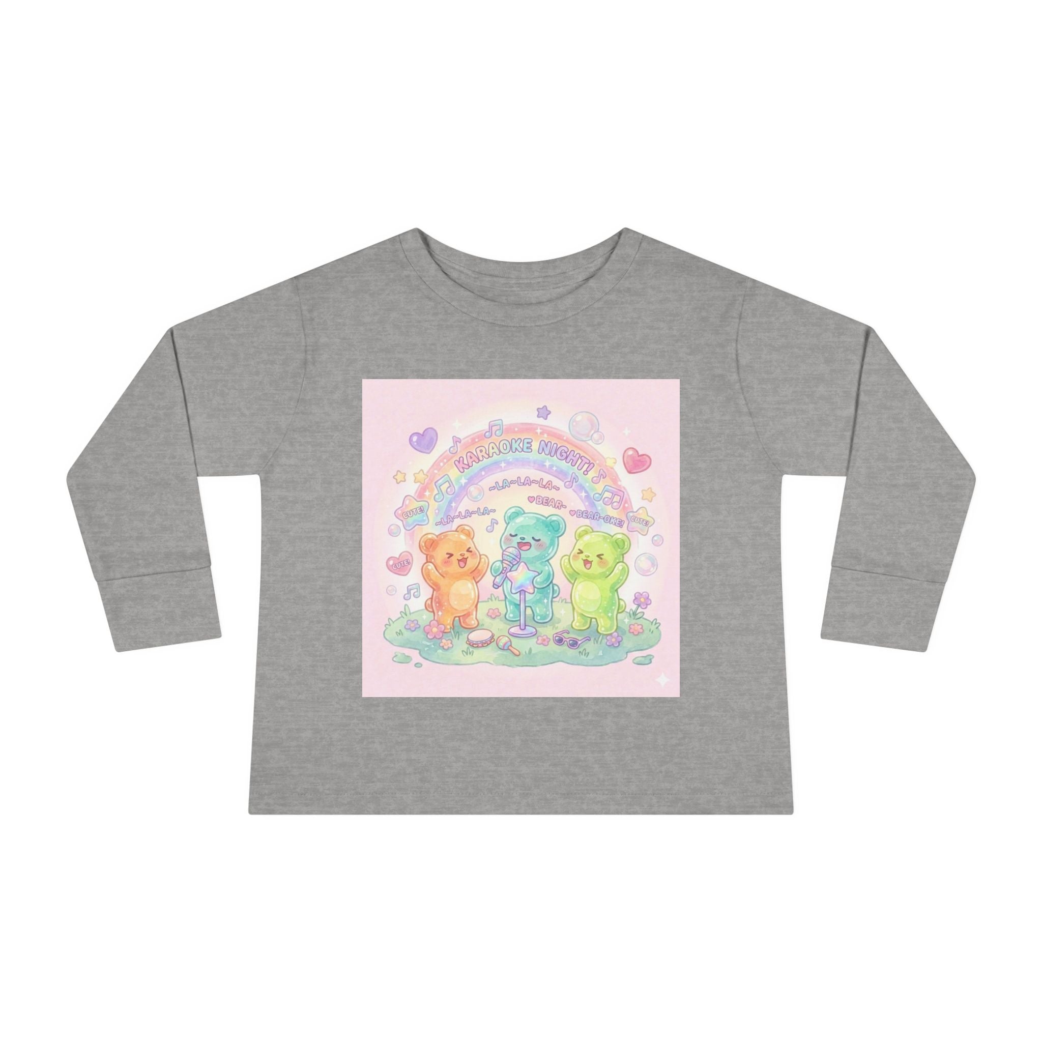 Karaoke Day, Oozy Bear Gummy Group Hang Out- Graphic Long Sleeve Shirt