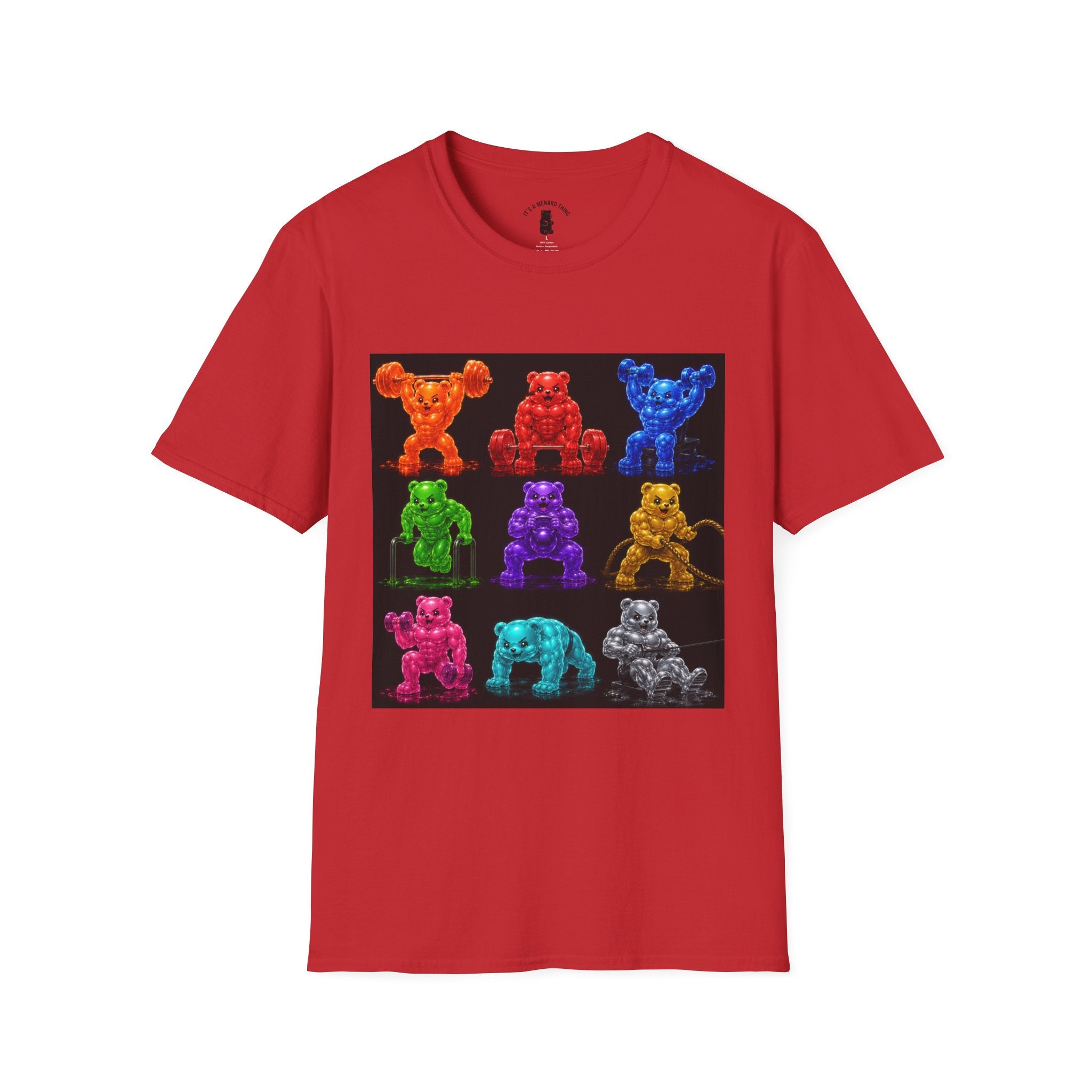 Gummy Grid of Oozy Buff Bears Workout- Adult Graphic Shirt