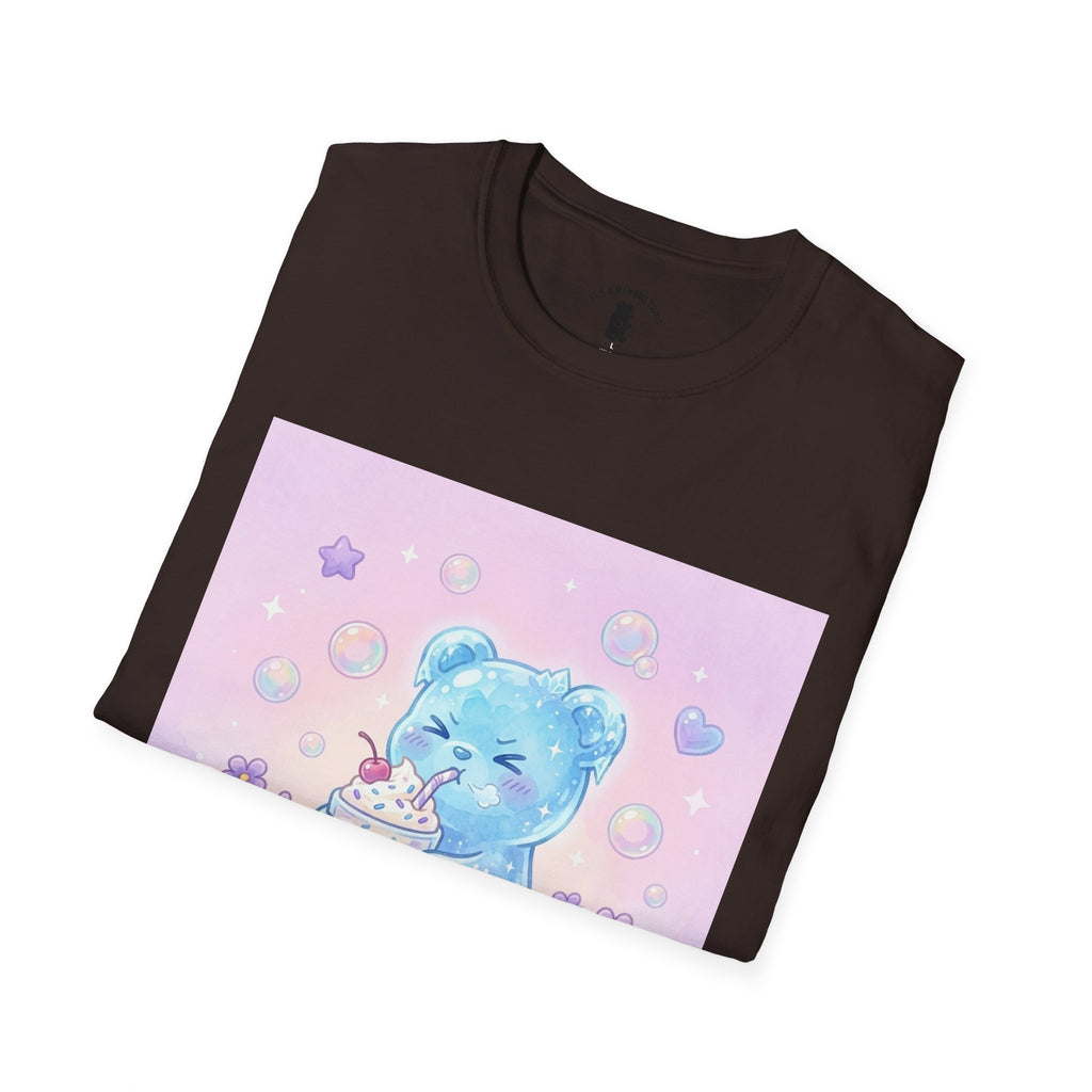 Cute Blue Iced Milkshake, Gooey Gummy Bear — Pastel Kawaii Graphic Tee