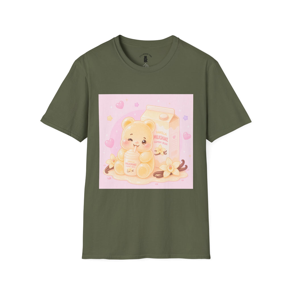 Vanilla Milkshake Gooey Gummy Cartoon T-Shirt — Pastel Aesthetic Tee