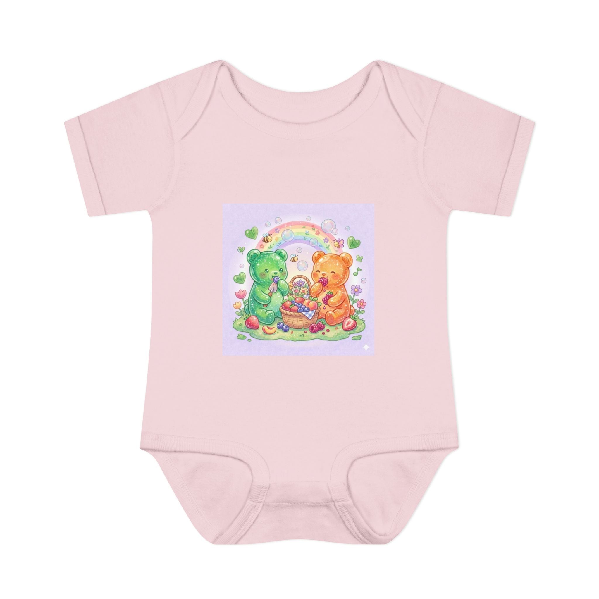 Fruit Garden Eating Gooey Gummy Bears Infant Bodysuit — Baby Shower Gift