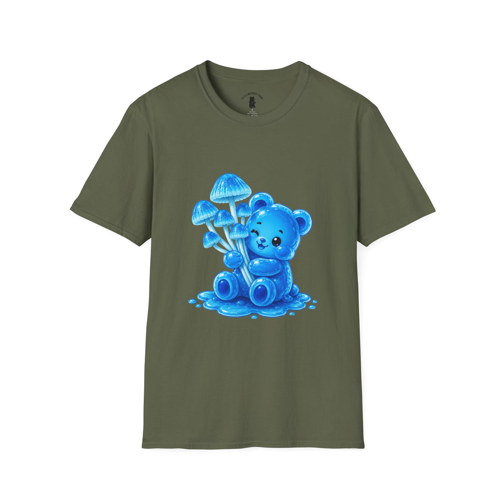 Small Cluster of Blue Mini pipe Mushrooms, Oozy Bear Special- Graphic Shirt