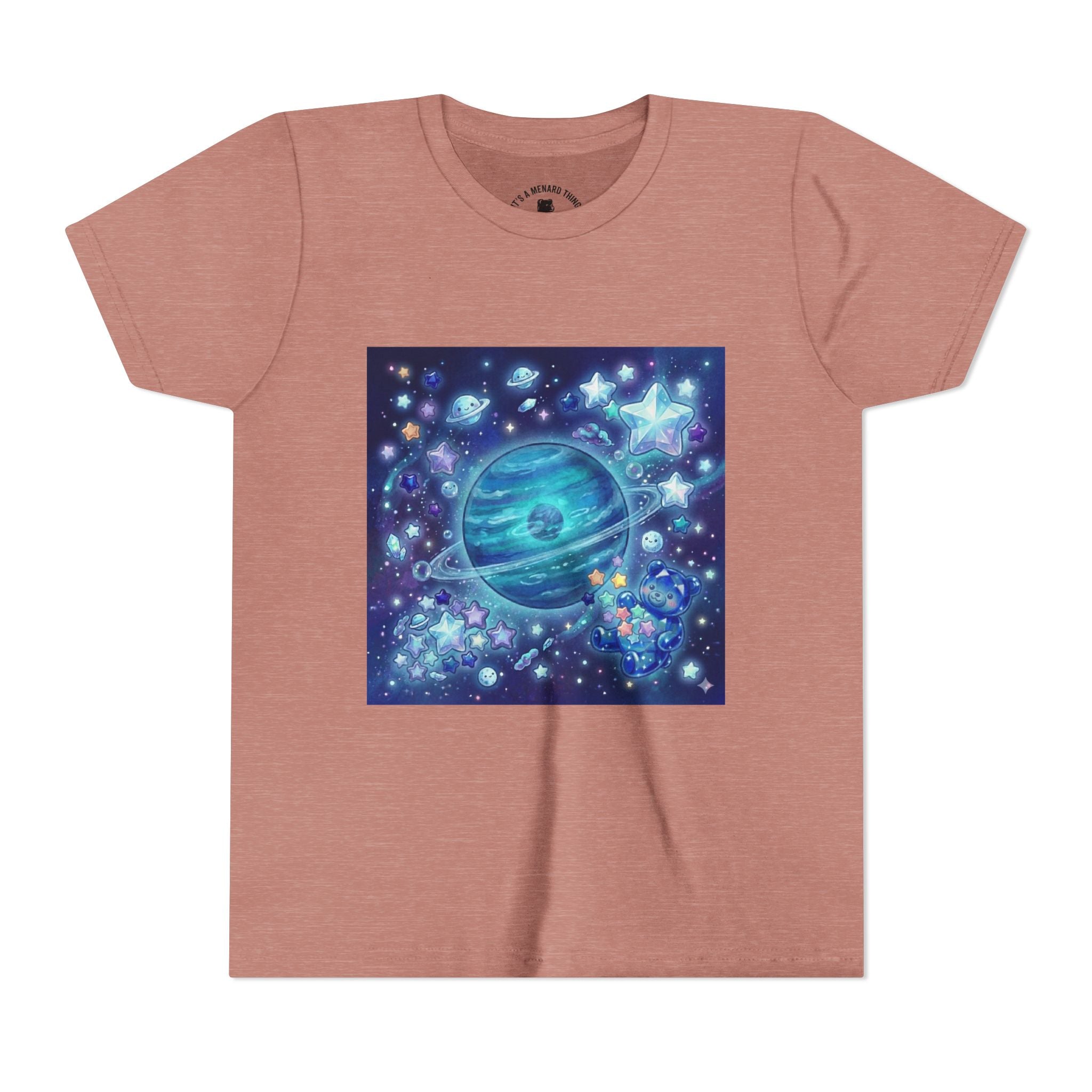 Floating On Neptune, Blue Gooey Crystal Gummy bear — Cute Blue Space Kids T-Shirt