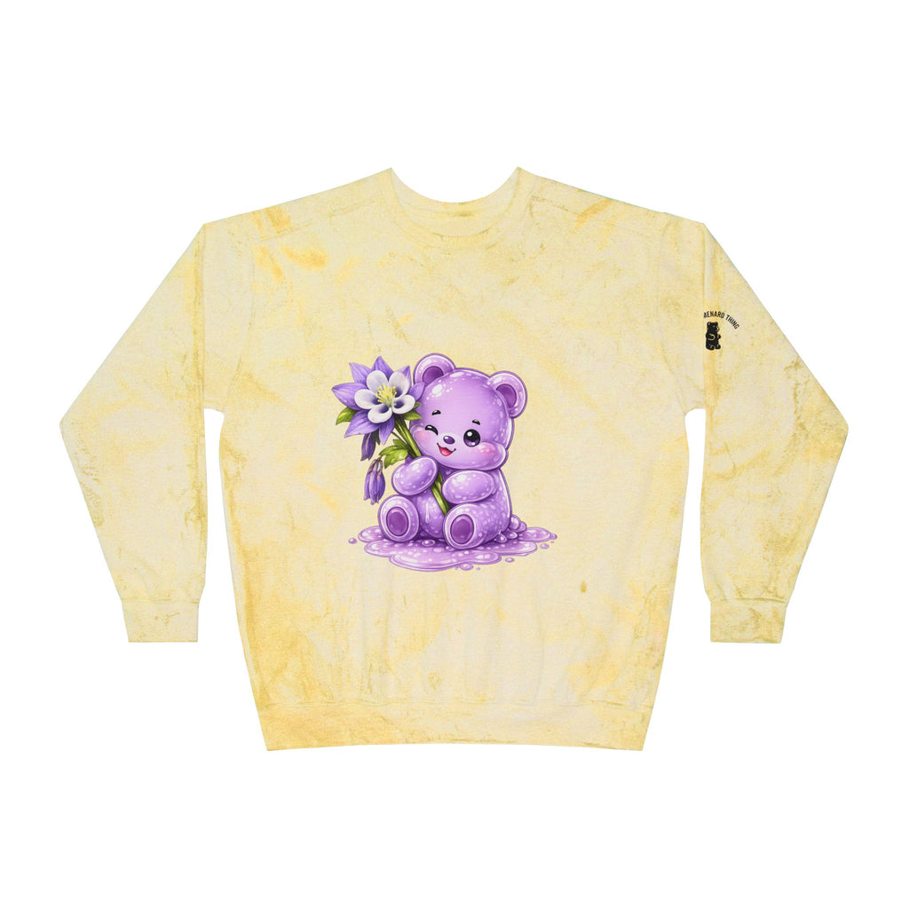 The Colorado Blue Columbine Flower, Purple Special Gooey Gummy-Tie-Dye Graphic Sweatshirt