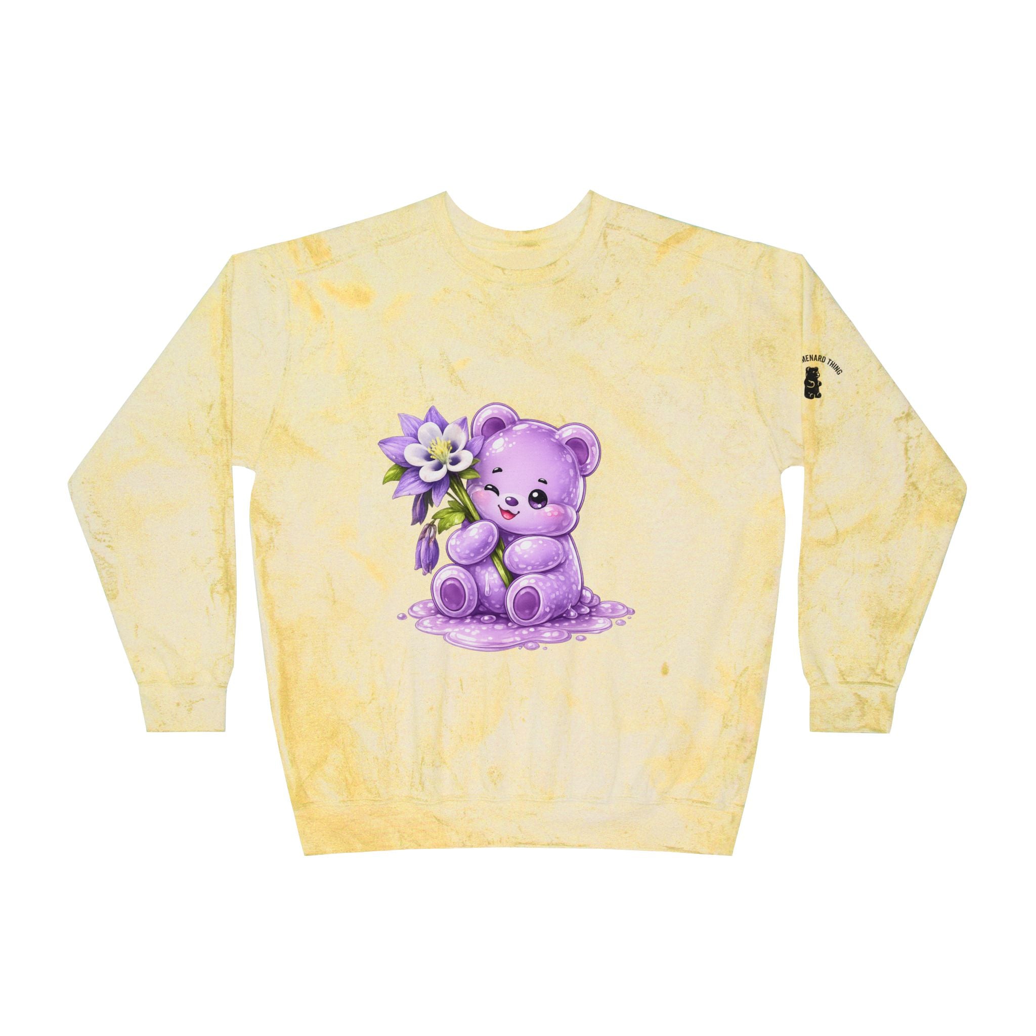 The Colorado Blue Columbine Flower, Purple Special Gooey Gummy-Tie-Dye Graphic Sweatshirt