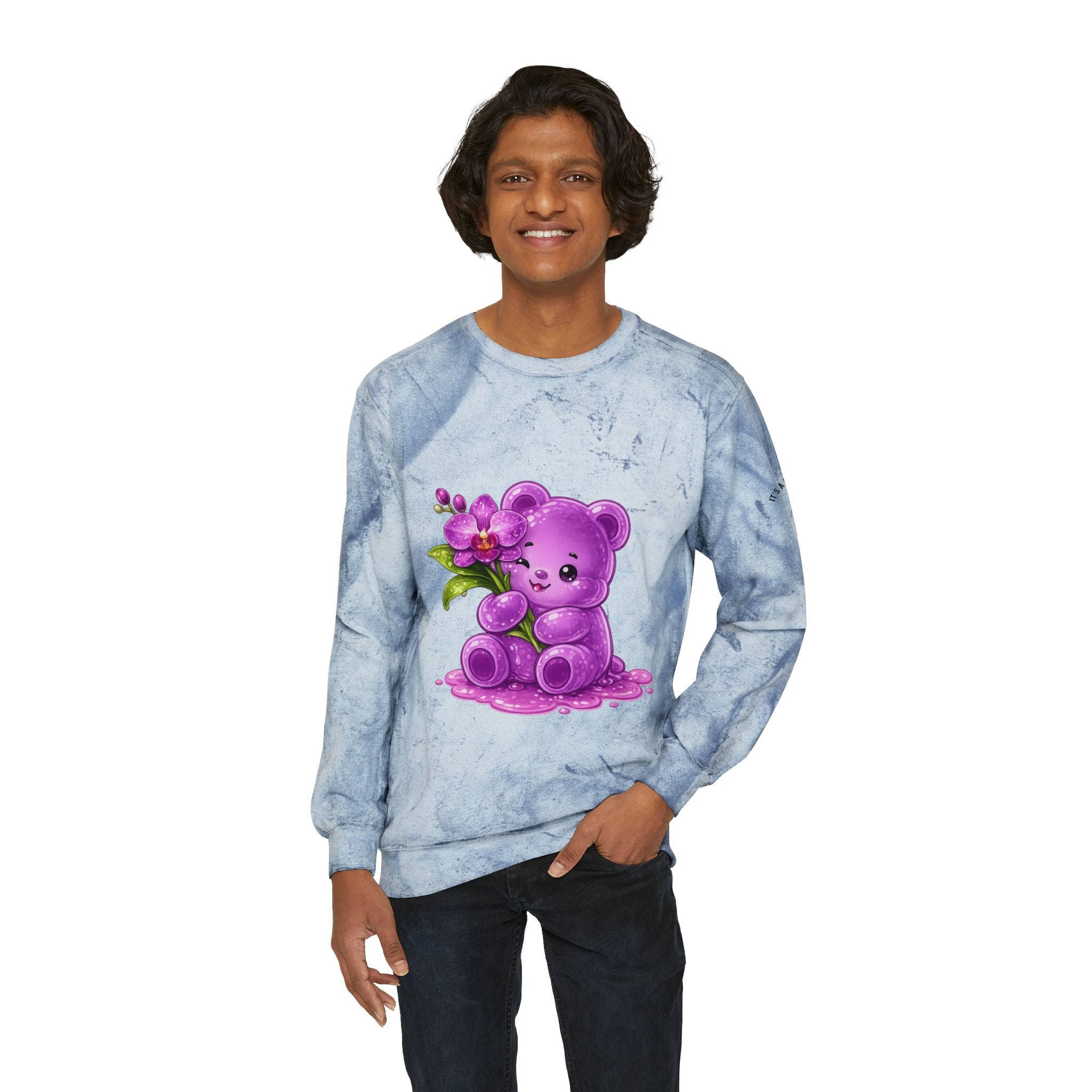 Orchid Bloom, Purple Special Gooey Gummy Bear- Kawaii Graphic Sweatshirt