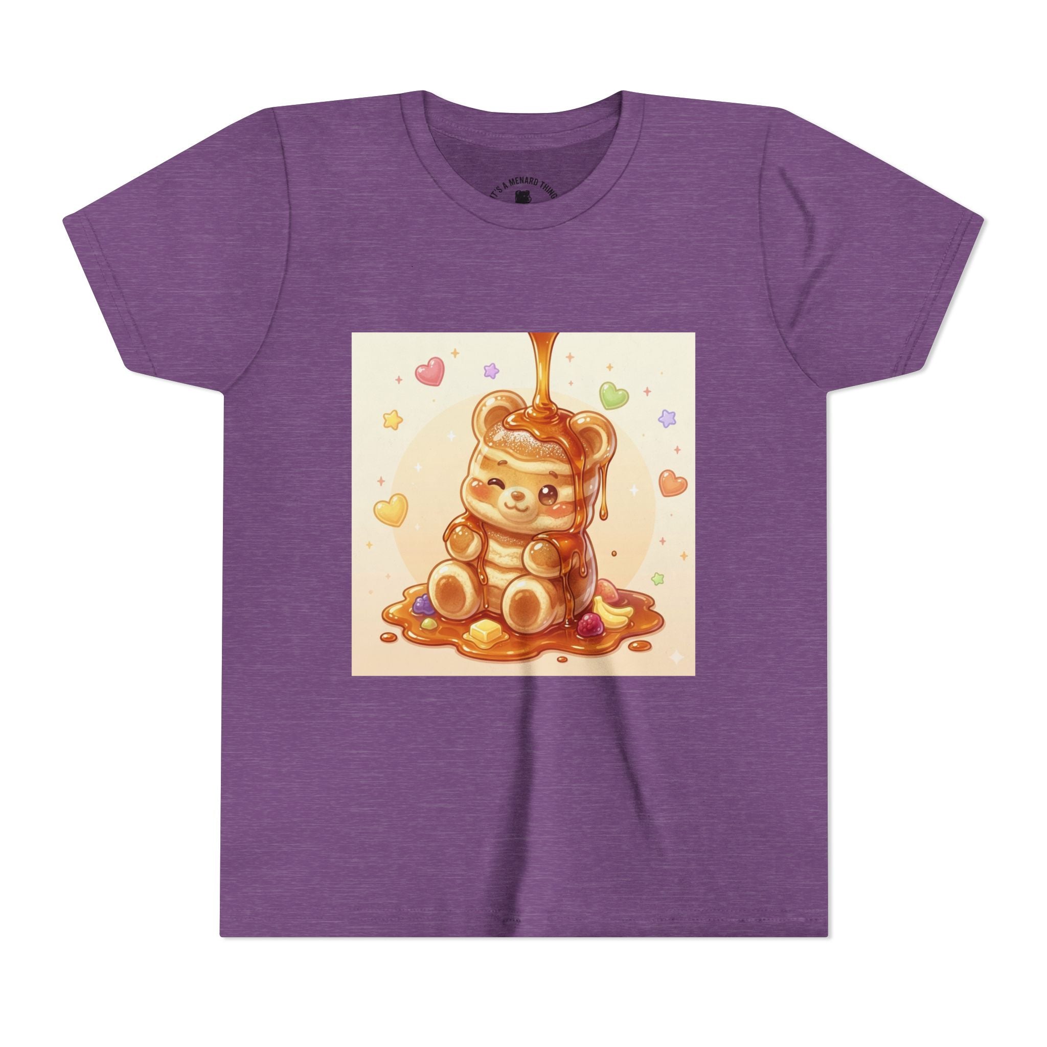 Fluffy Thick Gooey Gummy Pancake Bear Youth T-Shirt
